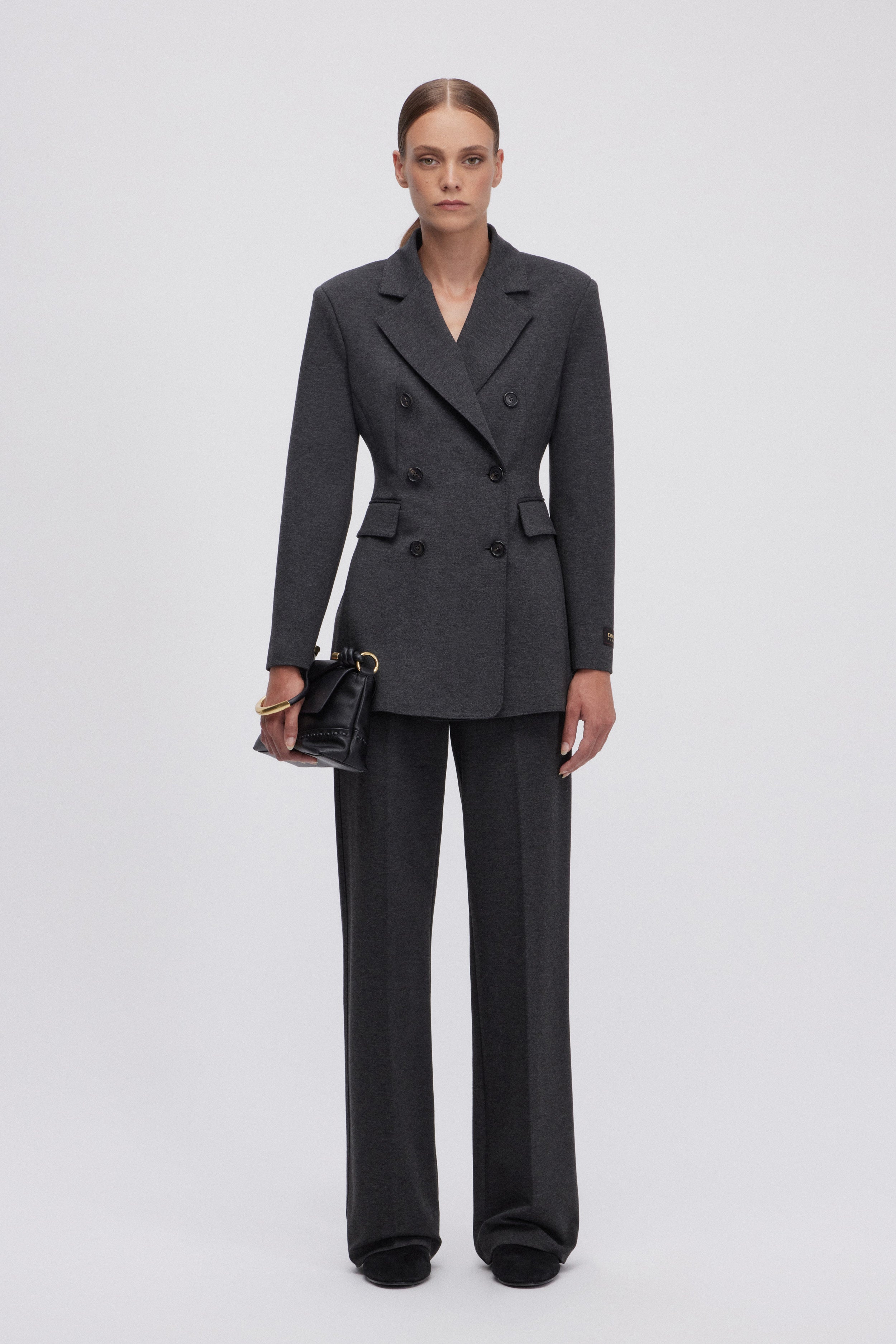 PANTALONI IN JERSEY GRIGIO MELANGE