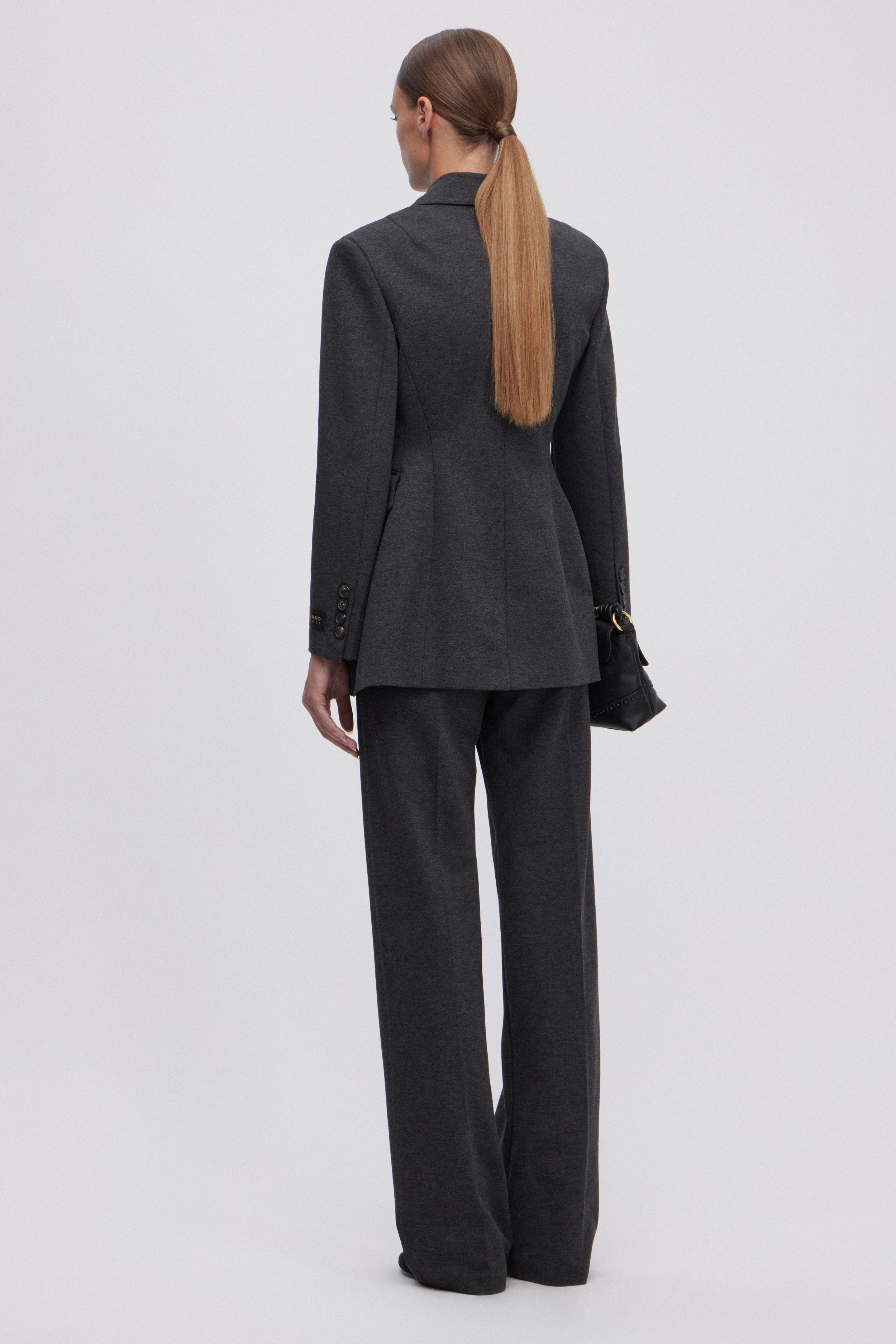 PANTALONI IN JERSEY GRIGIO MELANGE