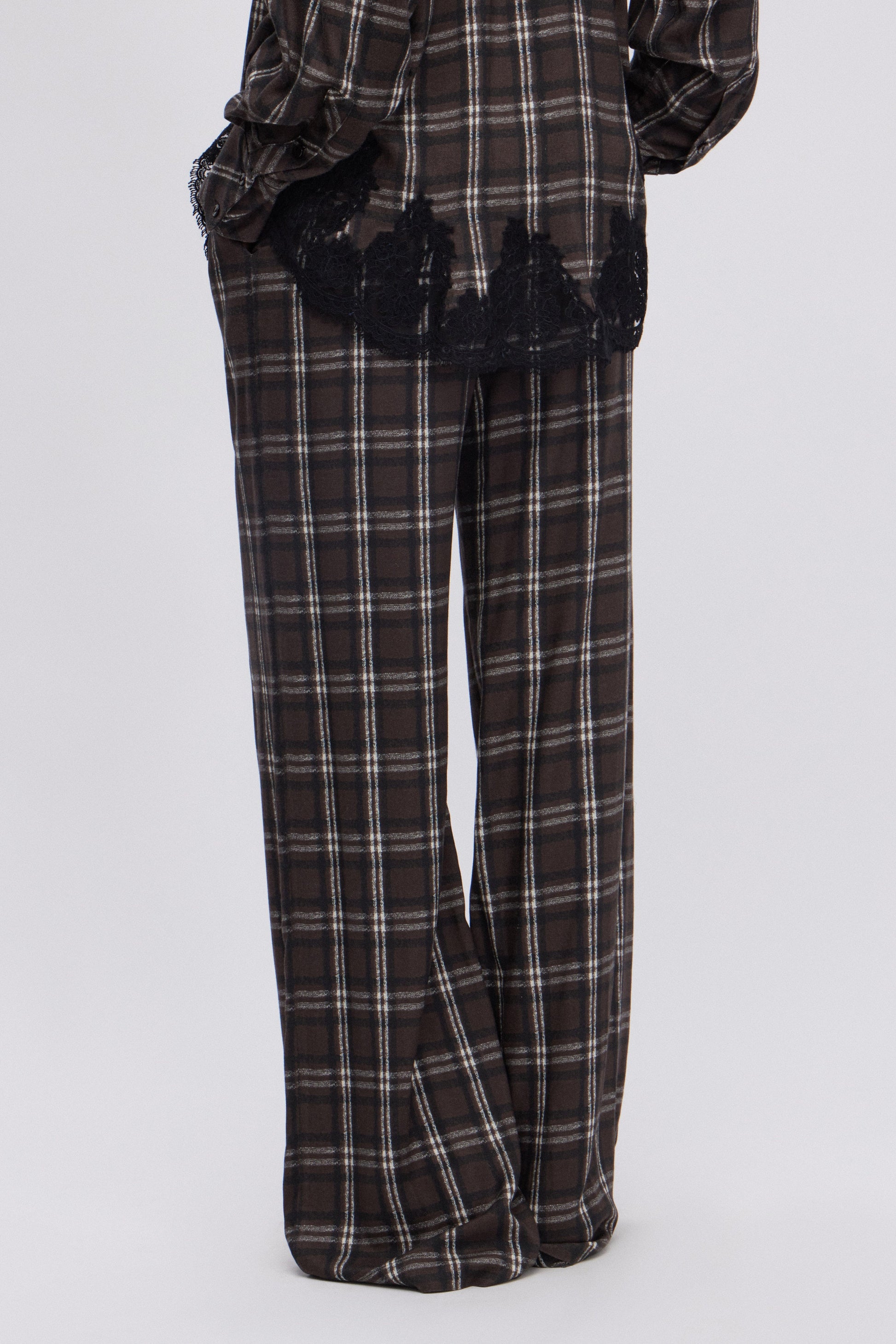 CHECKED FLANNEL PANTS LOOSE FIT