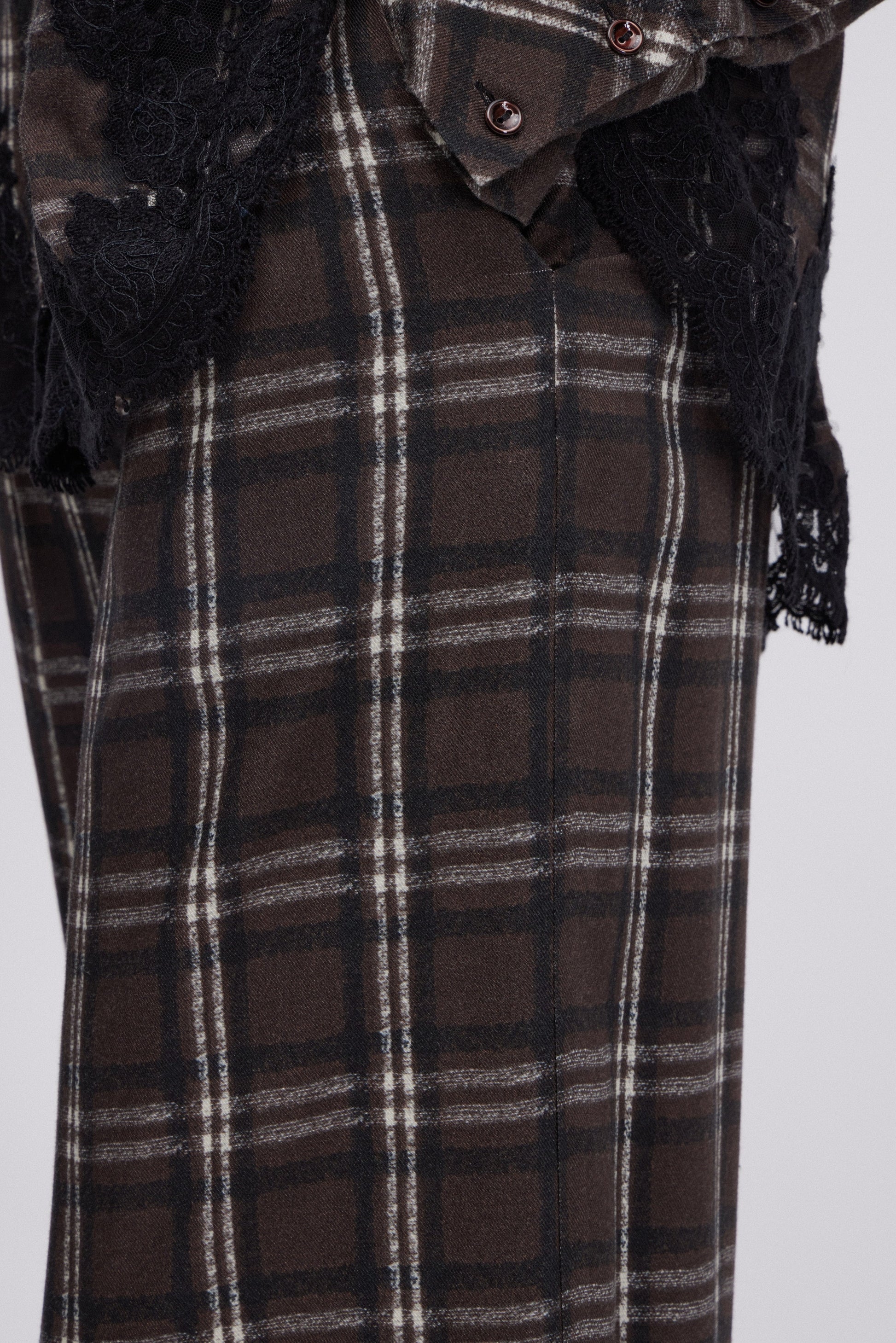 CHECKED FLANNEL PANTS LOOSE FIT