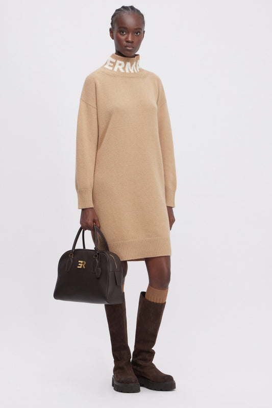 ABITO MAXI PULL CON LOGO AL COLLO E CRISTALLI