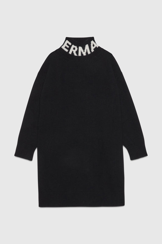 ABITO MAXI PULL CON LOGO AL COLLO E CRISTALLI