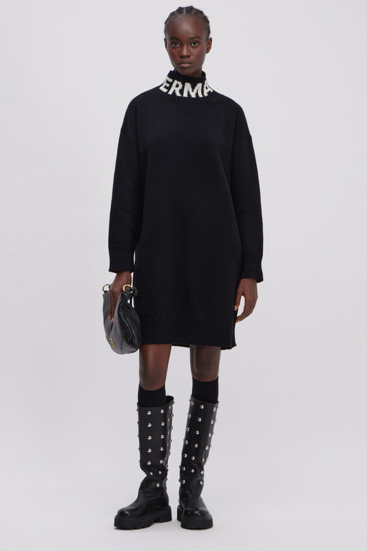 ABITO MAXI PULL CON LOGO AL COLLO E CRISTALLI