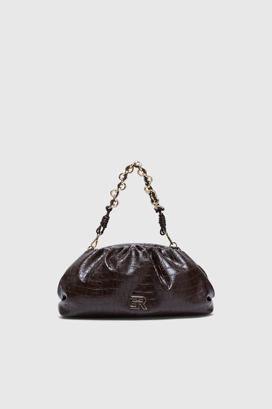 BORSA POUCH IN PELLE ECOLOGICA STAMPA COCCO