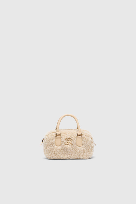 BORSA BOWLING MINI IN PELLICCIA ECOLOGICA CON LOGO