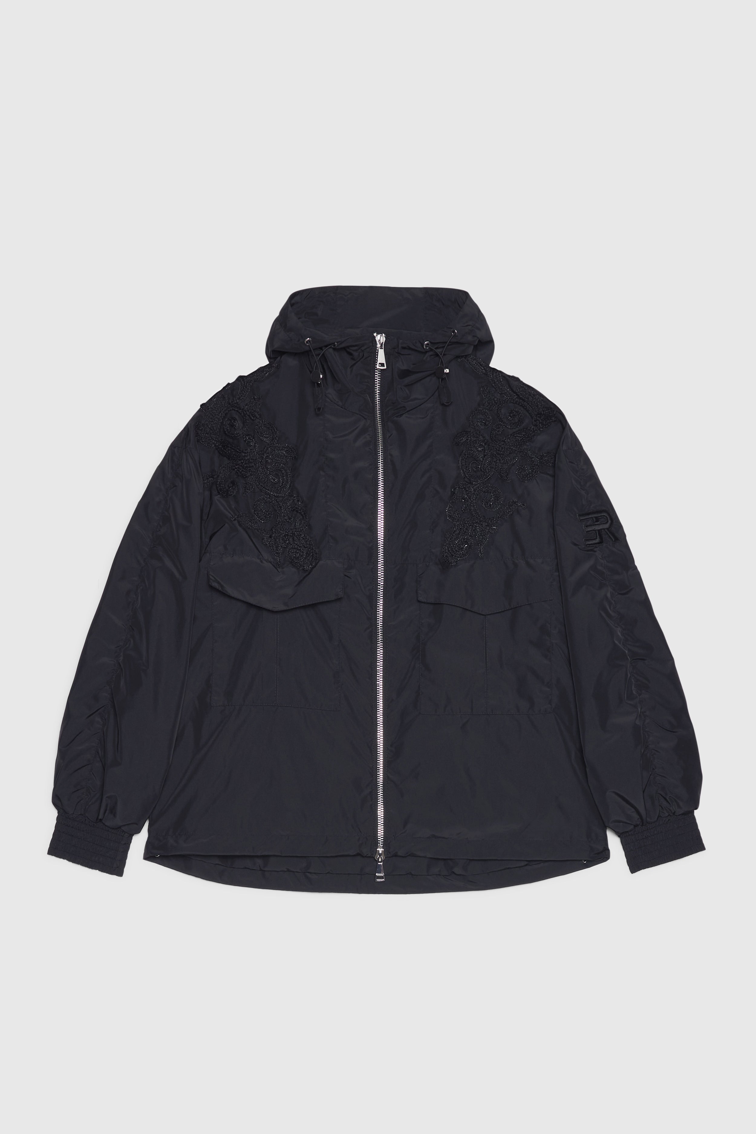 PARKA IN TAFFETAS CON CAPPUCCIO E RICAMI CORNELY