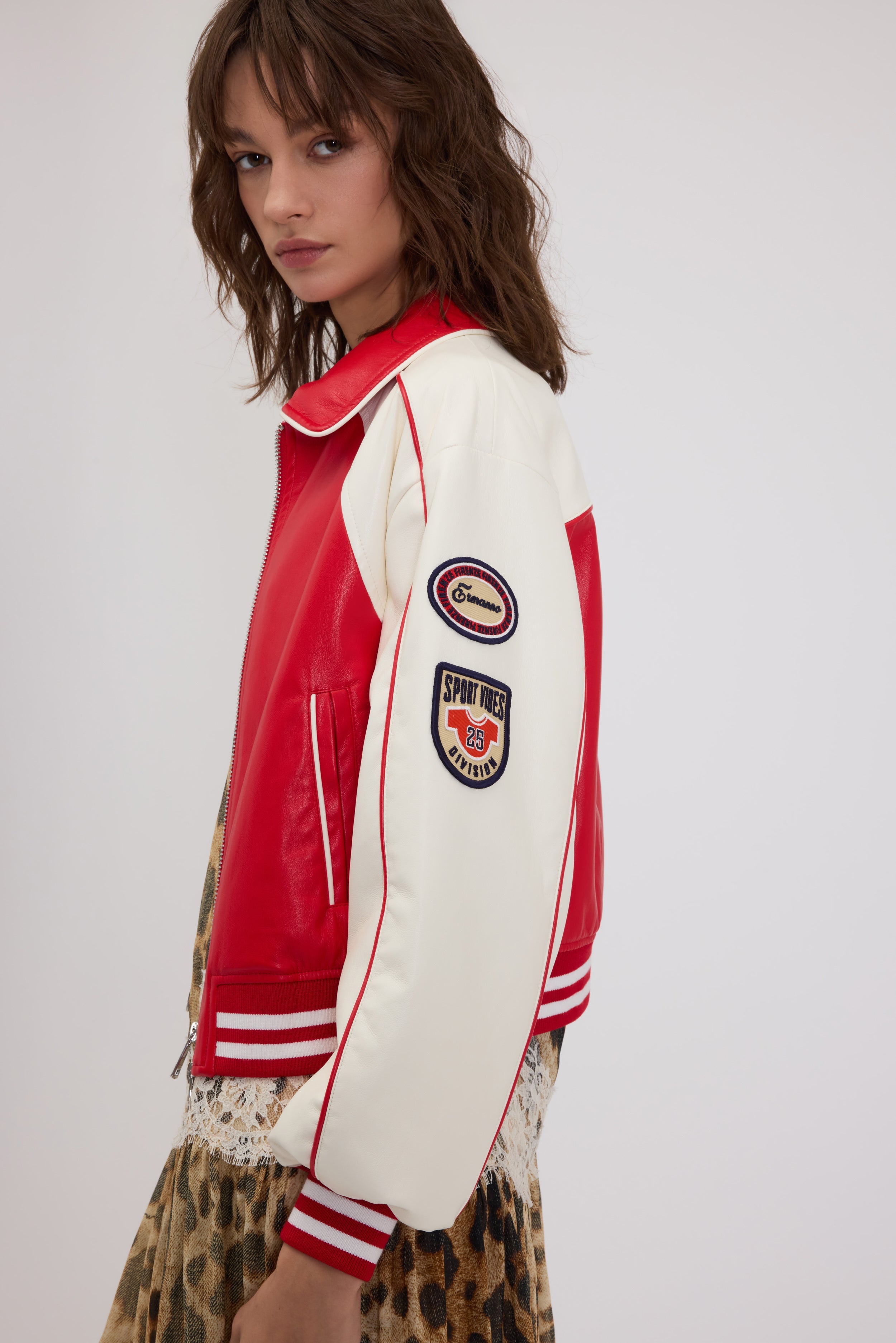 GIACCA BOMBER COLLEGE BICOLORE