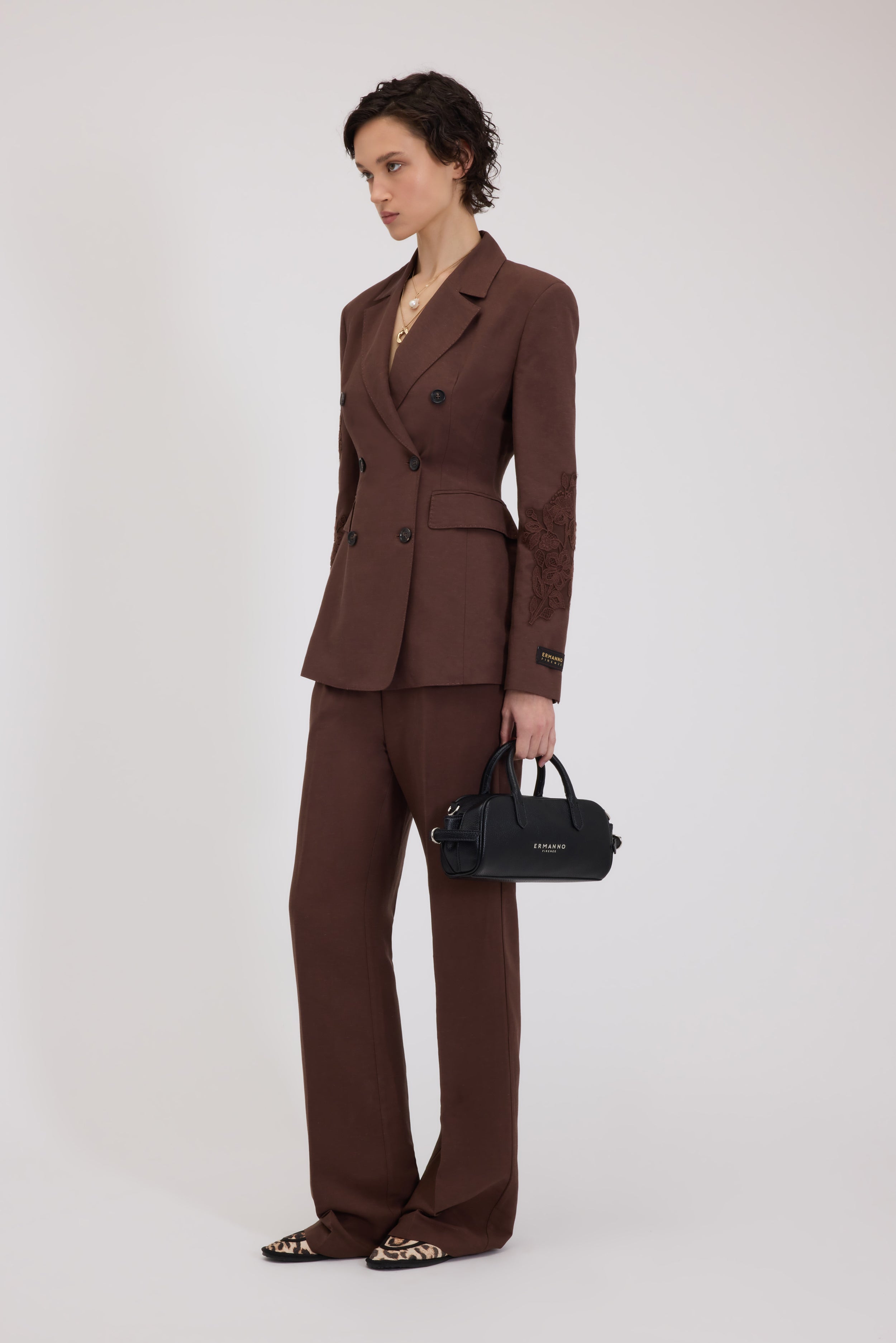 DOUBLE-BREASTED BLAZER WITH EMBROIDERY