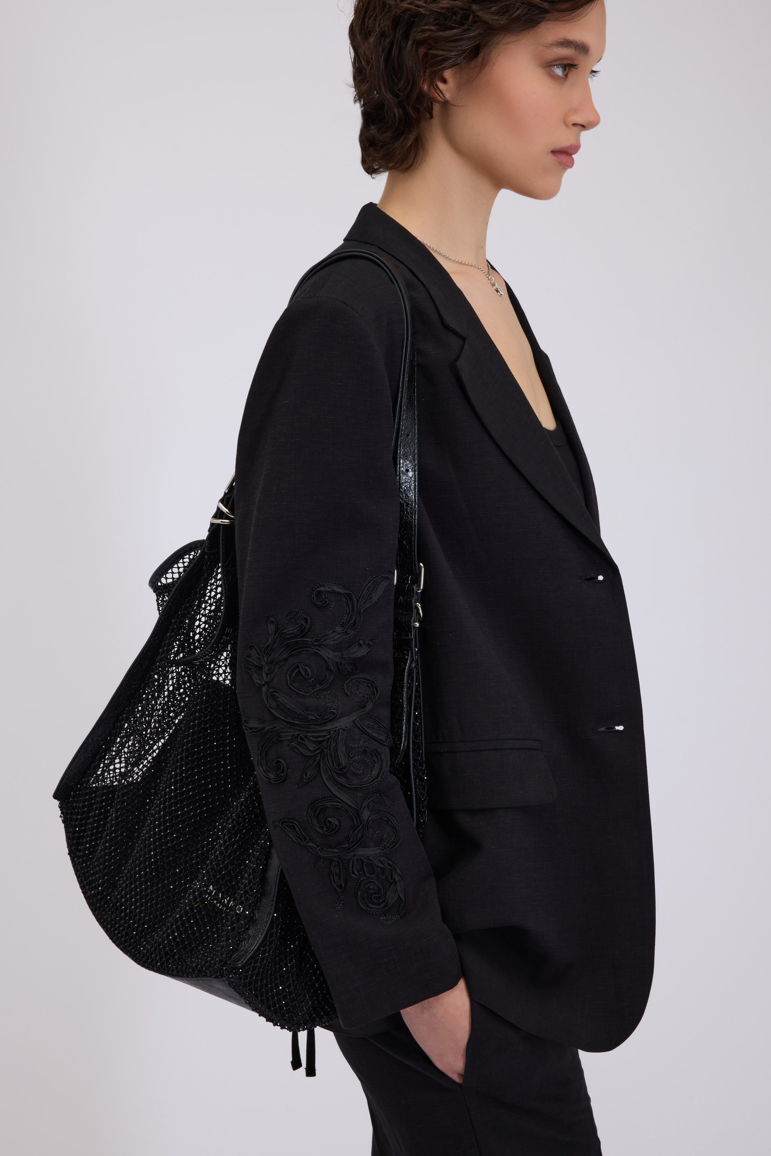 BLAZER OVER MONOPETTO CON RICAMI CORNELY