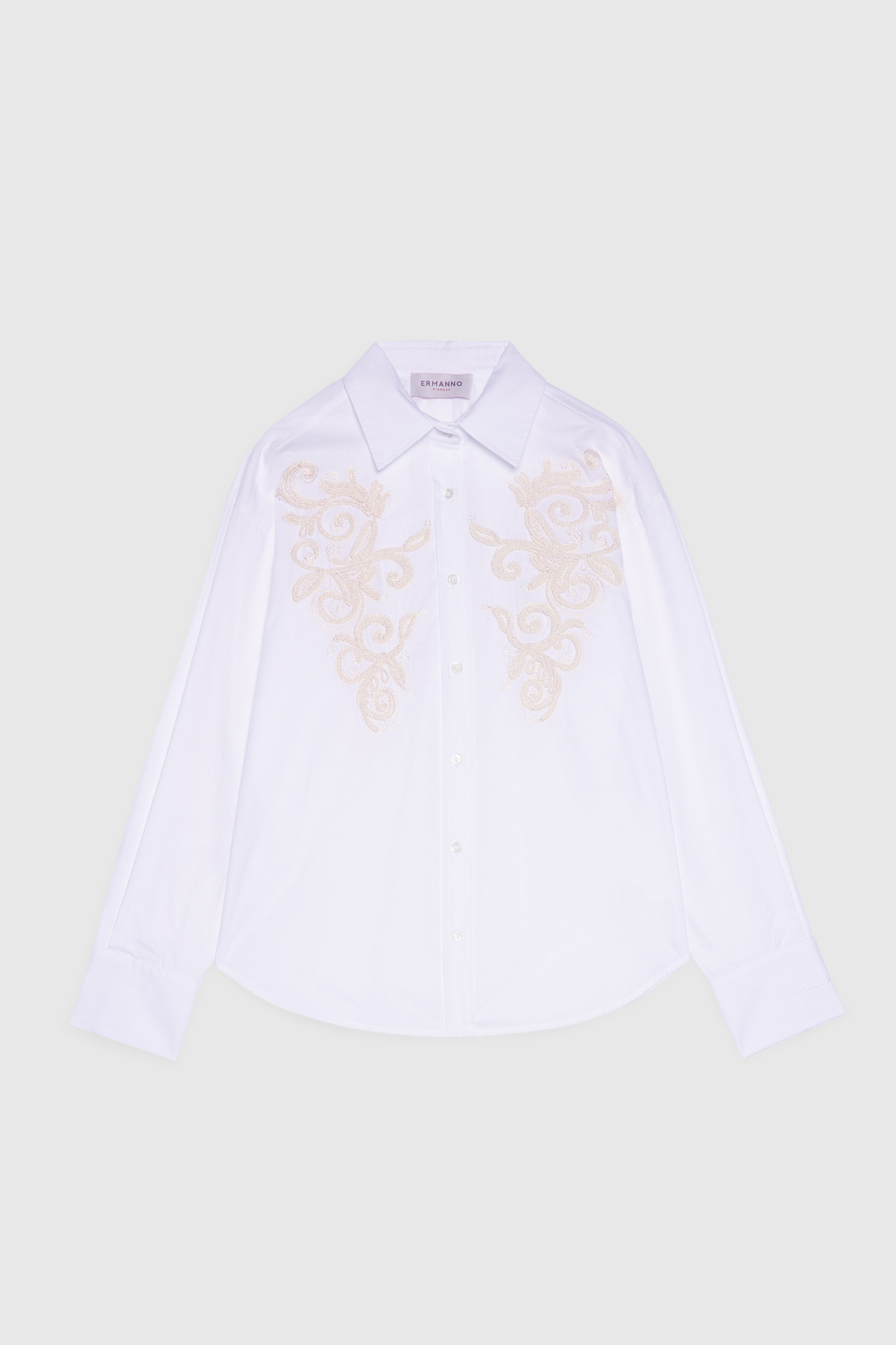 CAMICIA IN POPELINE CON RICAMO