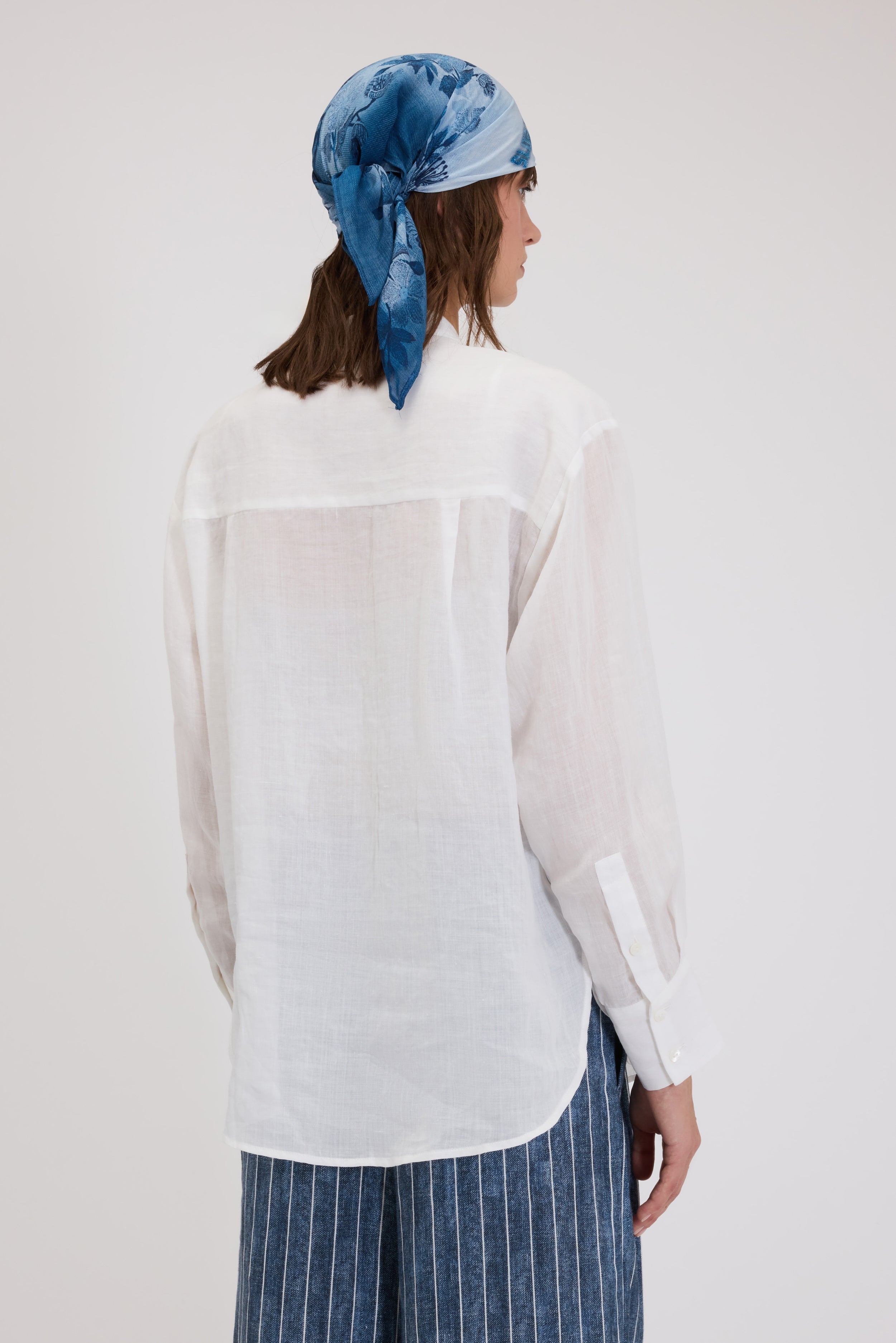 RAMIE SHIRT WITH FLORAL EMBROIDERY