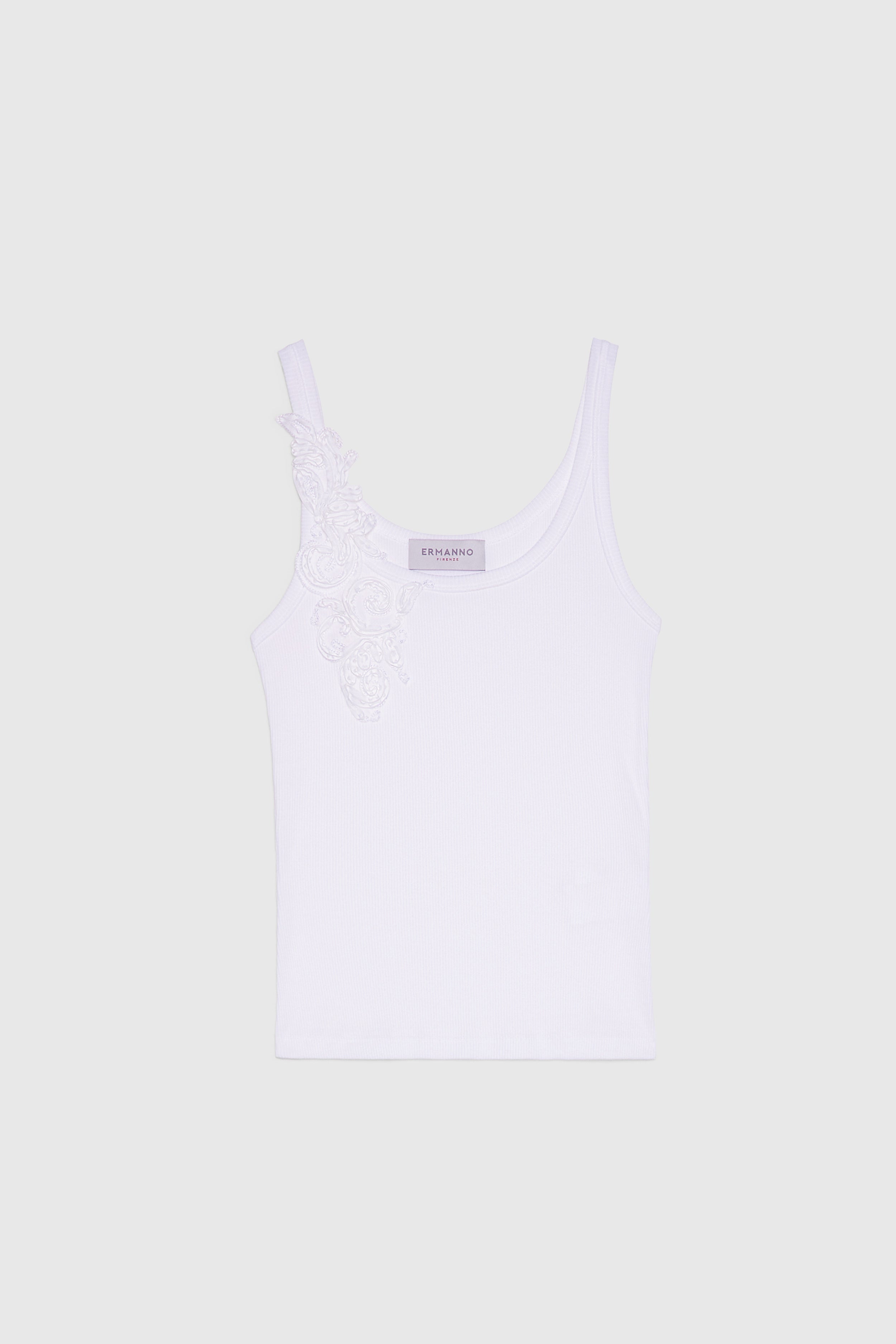 DÉBARDEUR CôTELÉ EN JERSEY AVEC BRODERIE CORNELLY