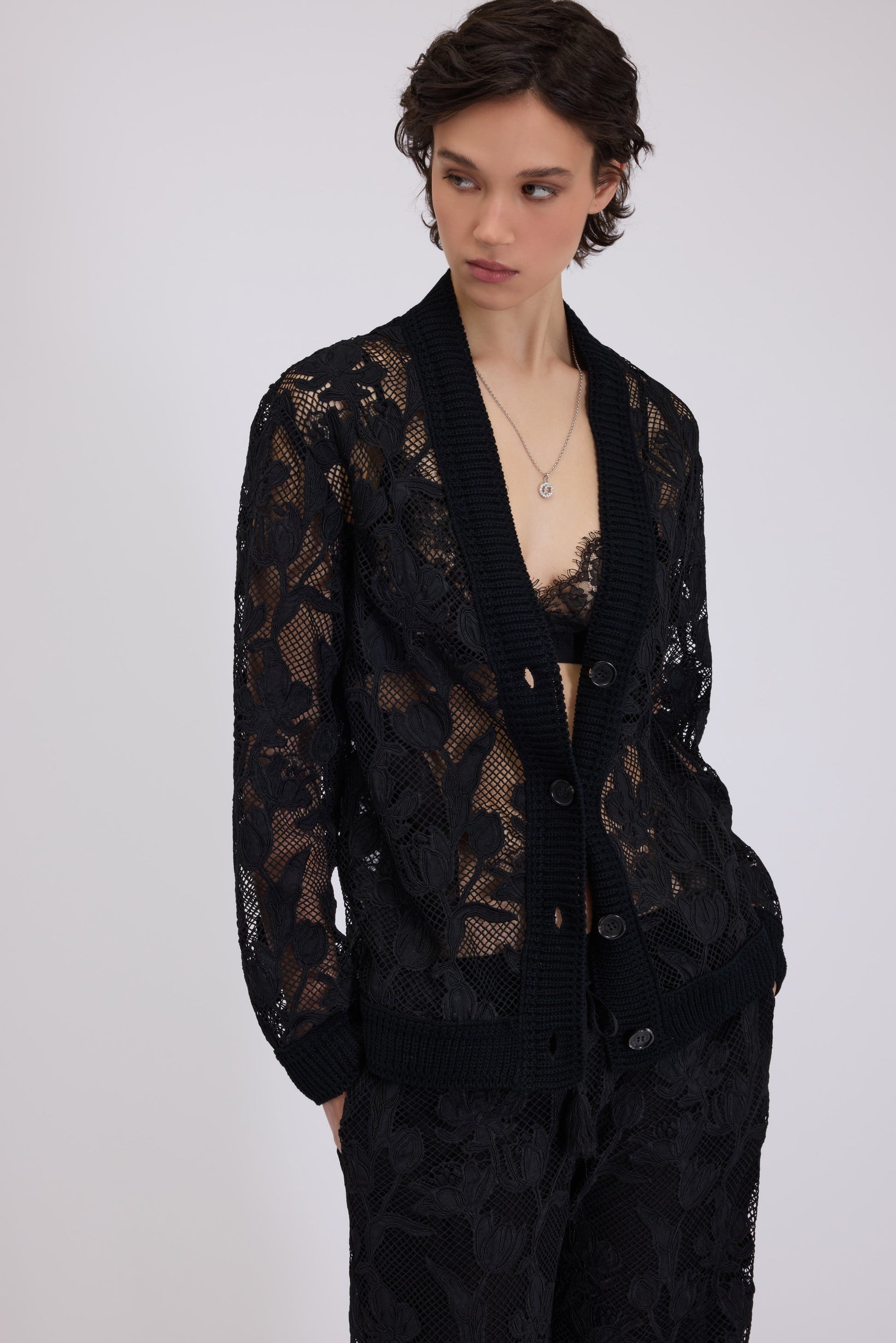 MACRAMÉ LACE CARDIGAN