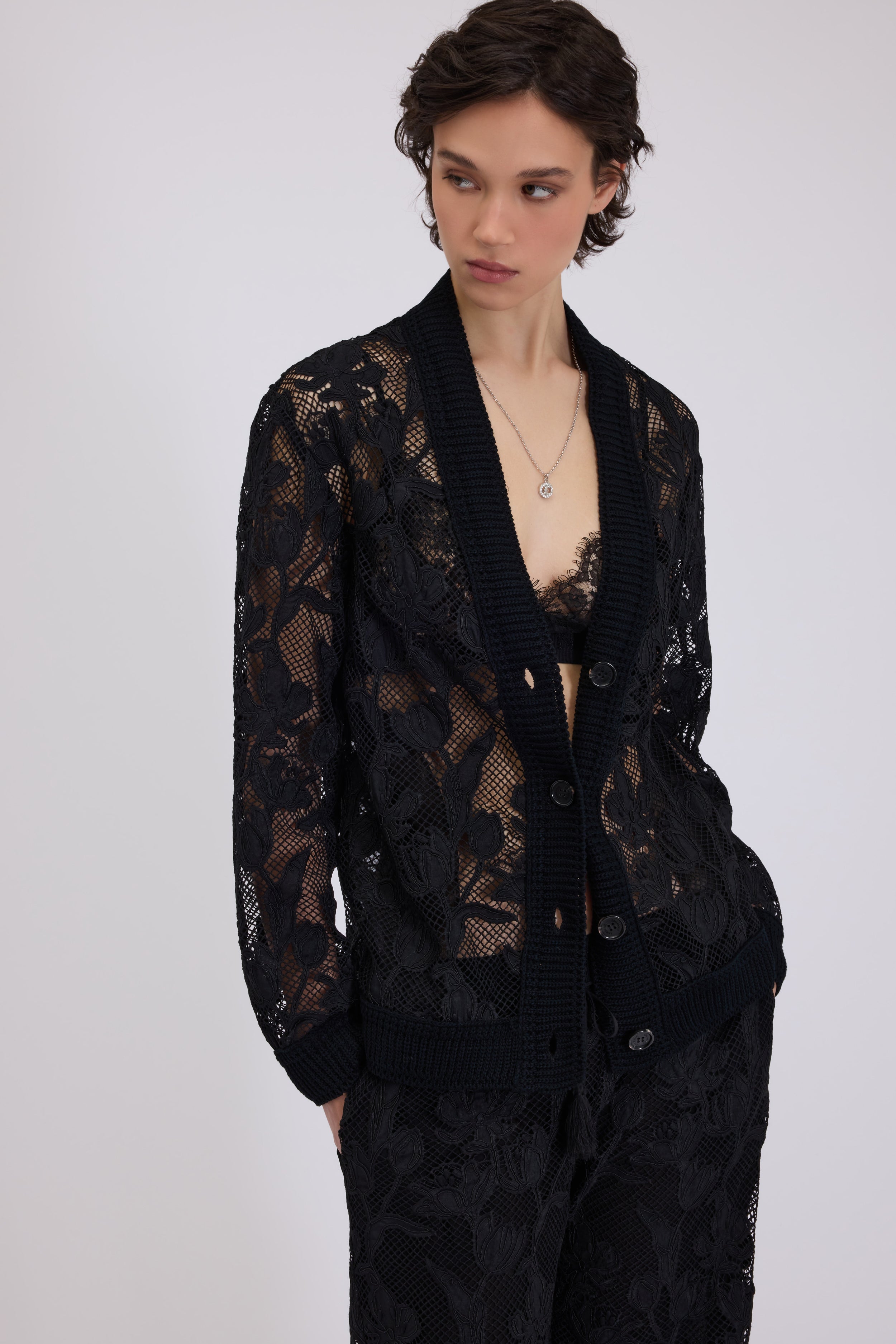 MACRAMÉ LACE CARDIGAN