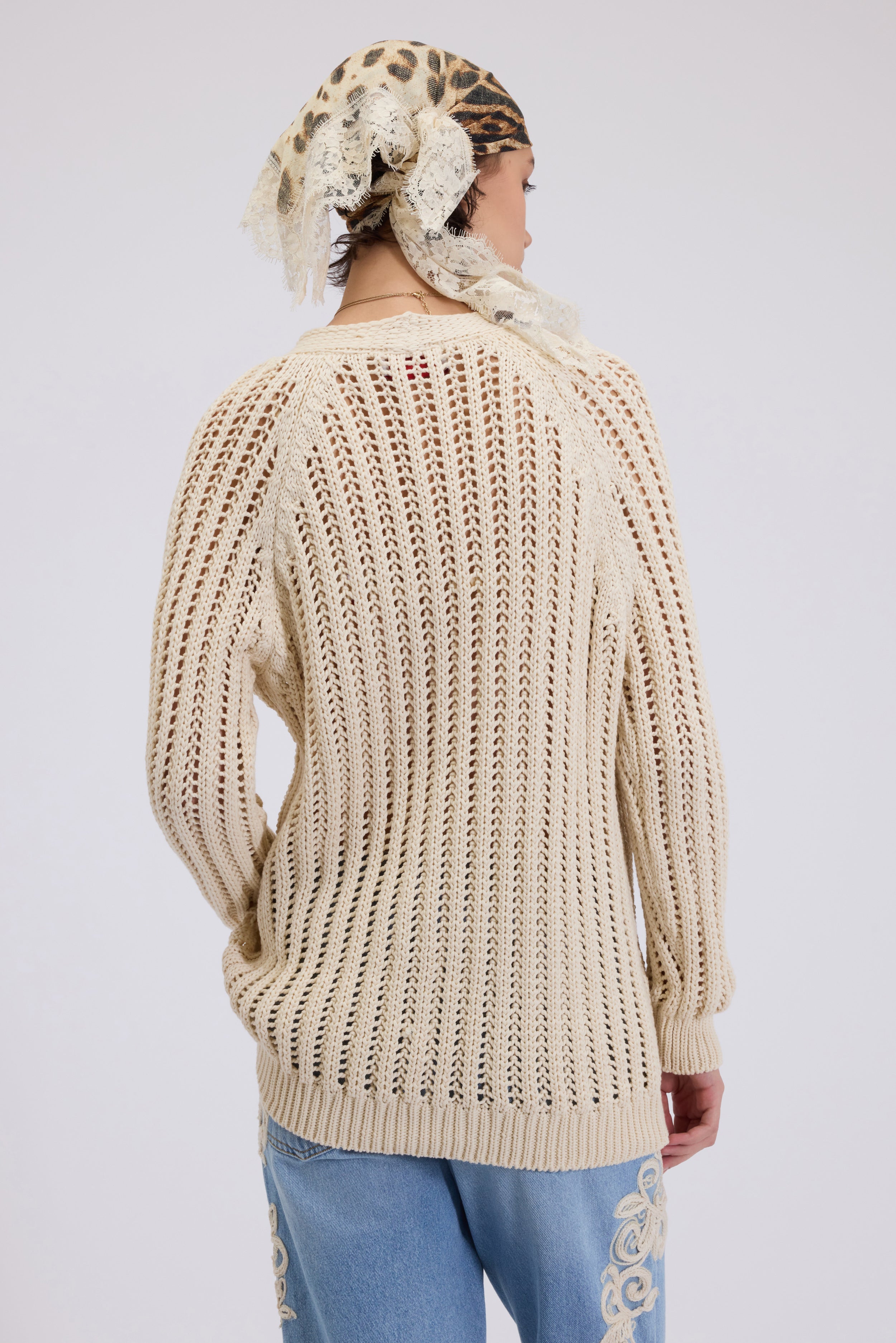 CARDIGAN OVER IN MAGLIA TRAFORATA