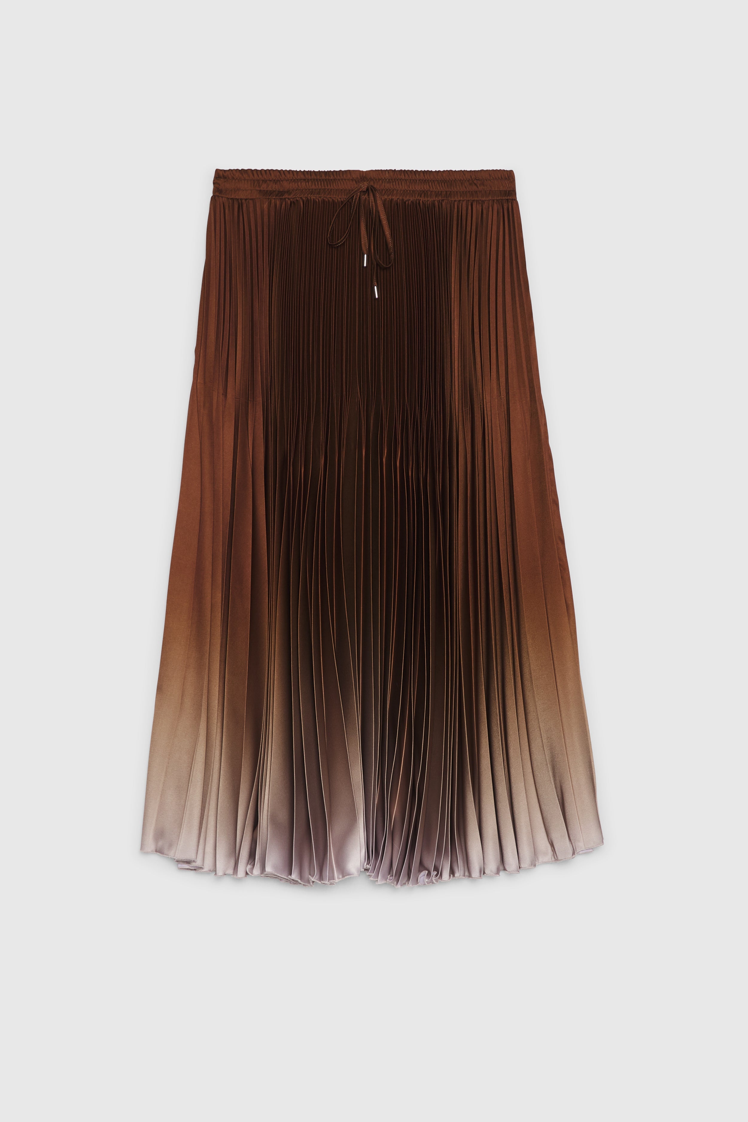 JUPE LONGUETTE PLISSÉ EN SATIN DEGRADÉ
