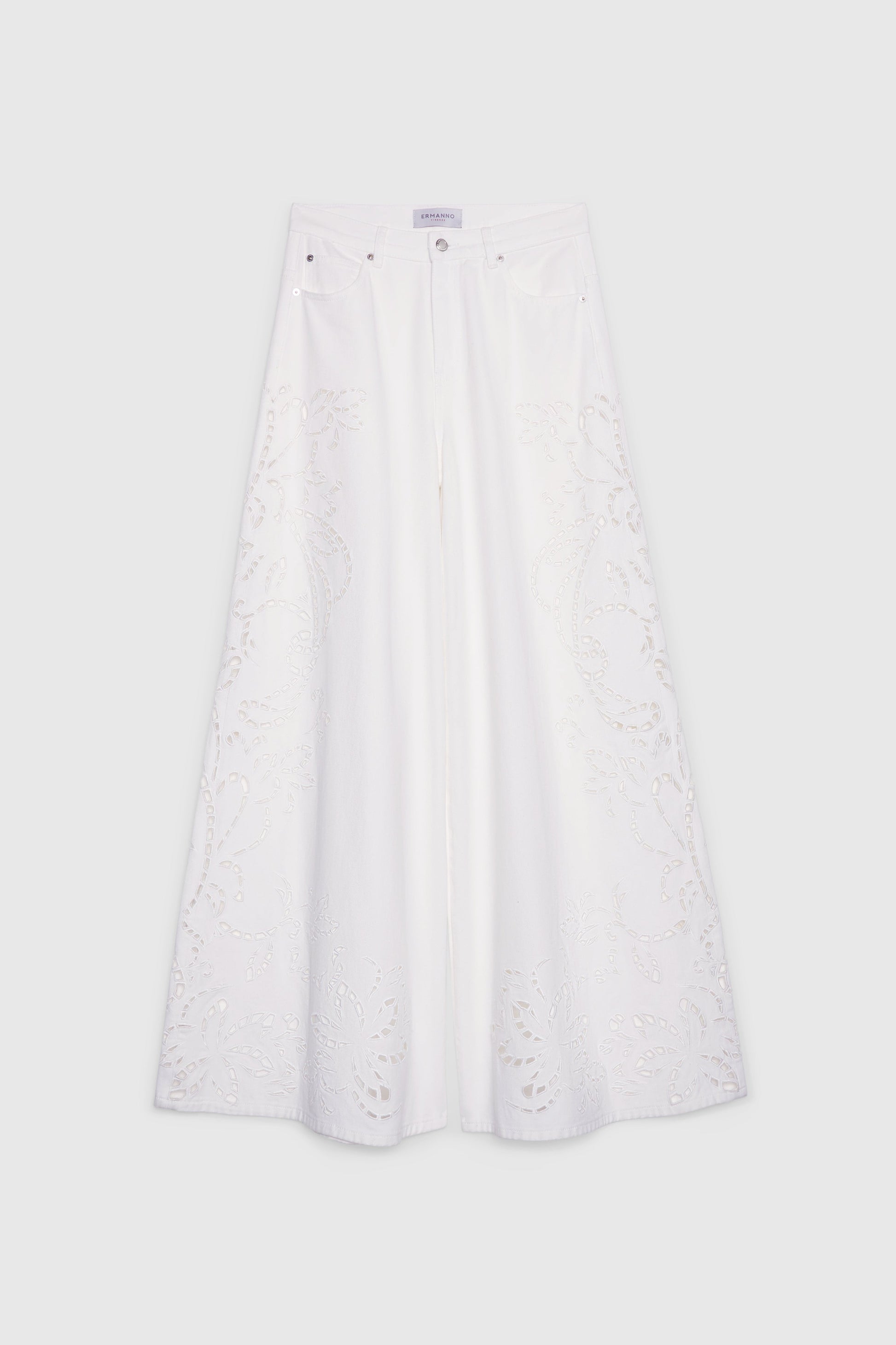 LARGE BULL PANT WITH BRODERIE ANGLAISE