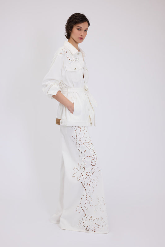 LARGE BULL PANT WITH BRODERIE ANGLAISE