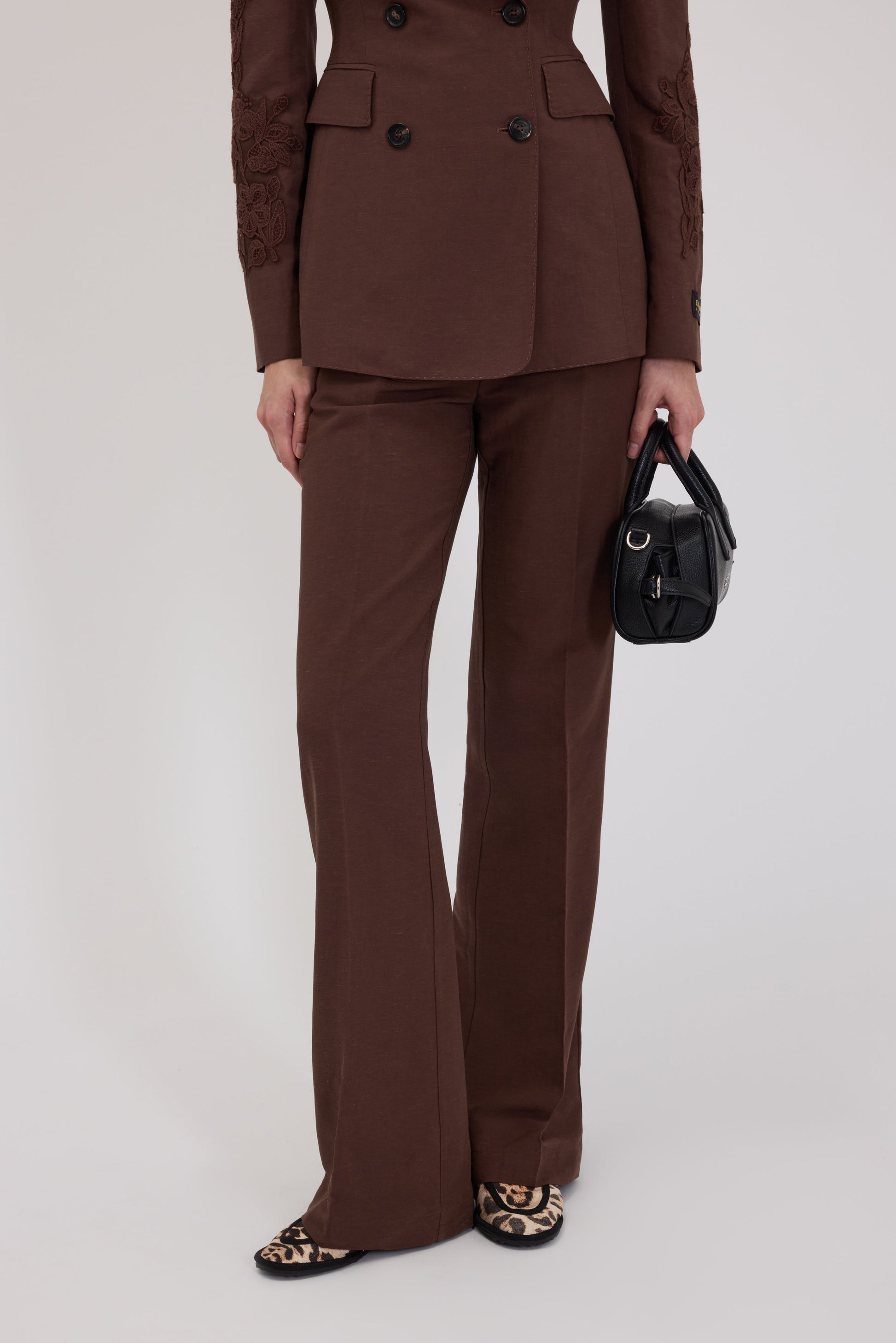 ELEGANT PANTS WITH ELASTICATED LOGO WAISTBAND 