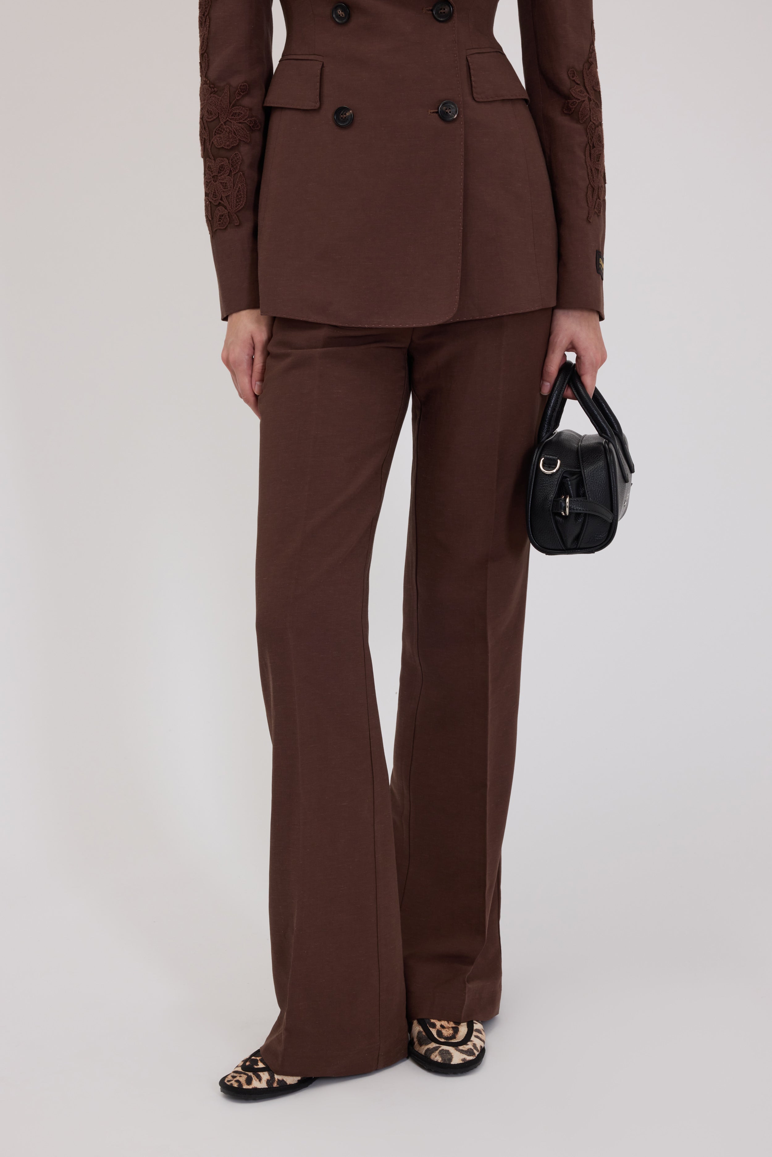 ELEGANT PANTS WITH ELASTICATED LOGO WAISTBAND 