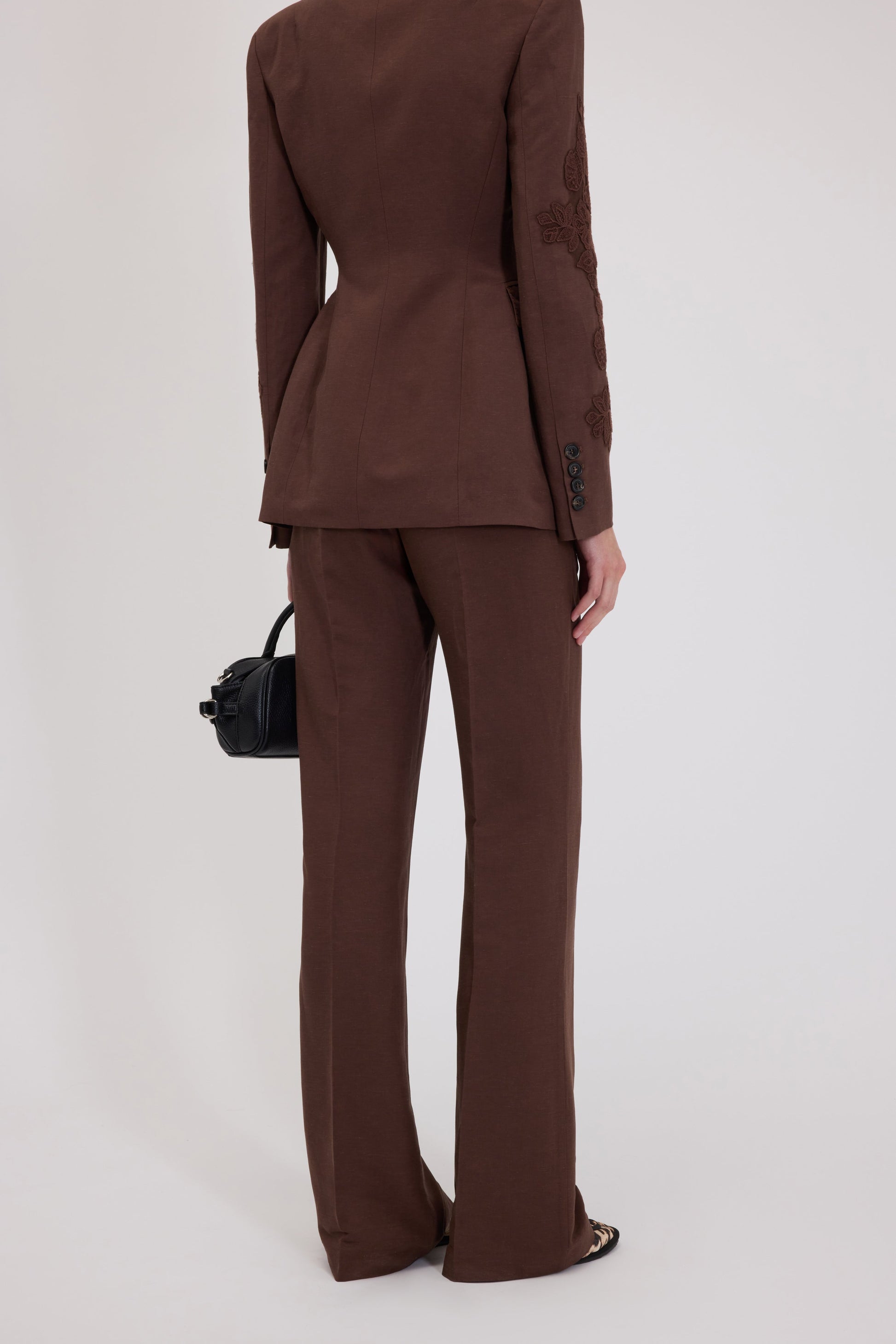 ELEGANT PANTS WITH ELASTICATED LOGO WAISTBAND 