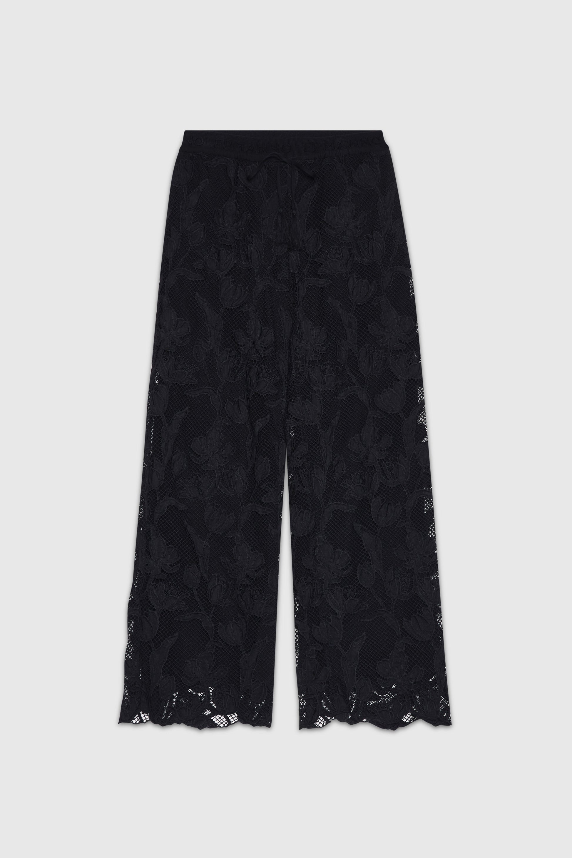 MACRAMÉ LACE PANTS WITH ELASTICATED LOGO WAISTBAND