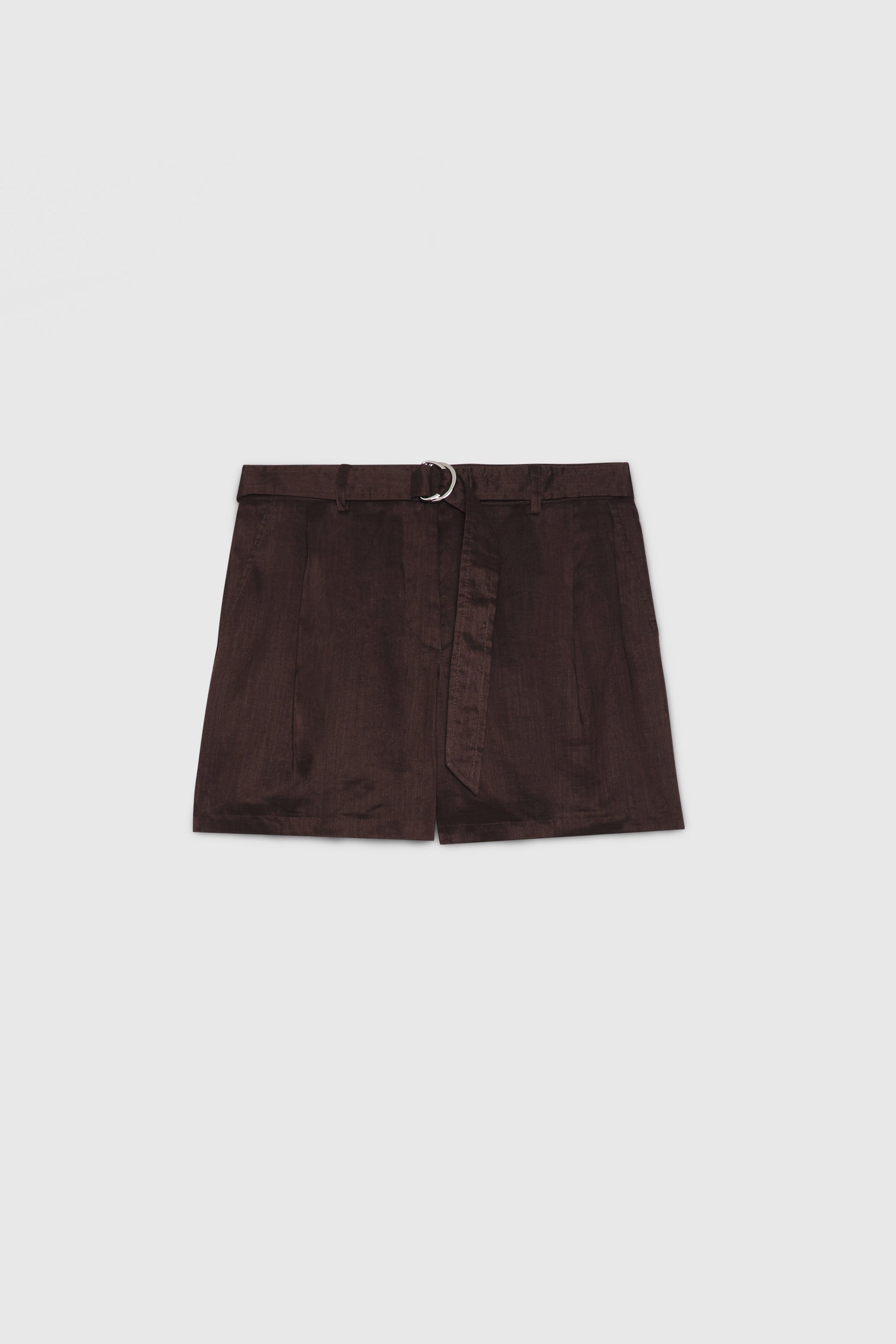 BERMUDA IN LINO CON CINTURA