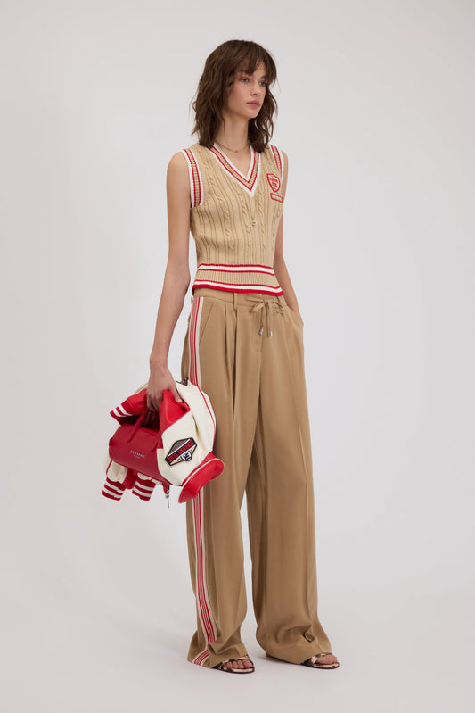 PANTALONI IN CADÌ CON BANDA SUI FIANCHI