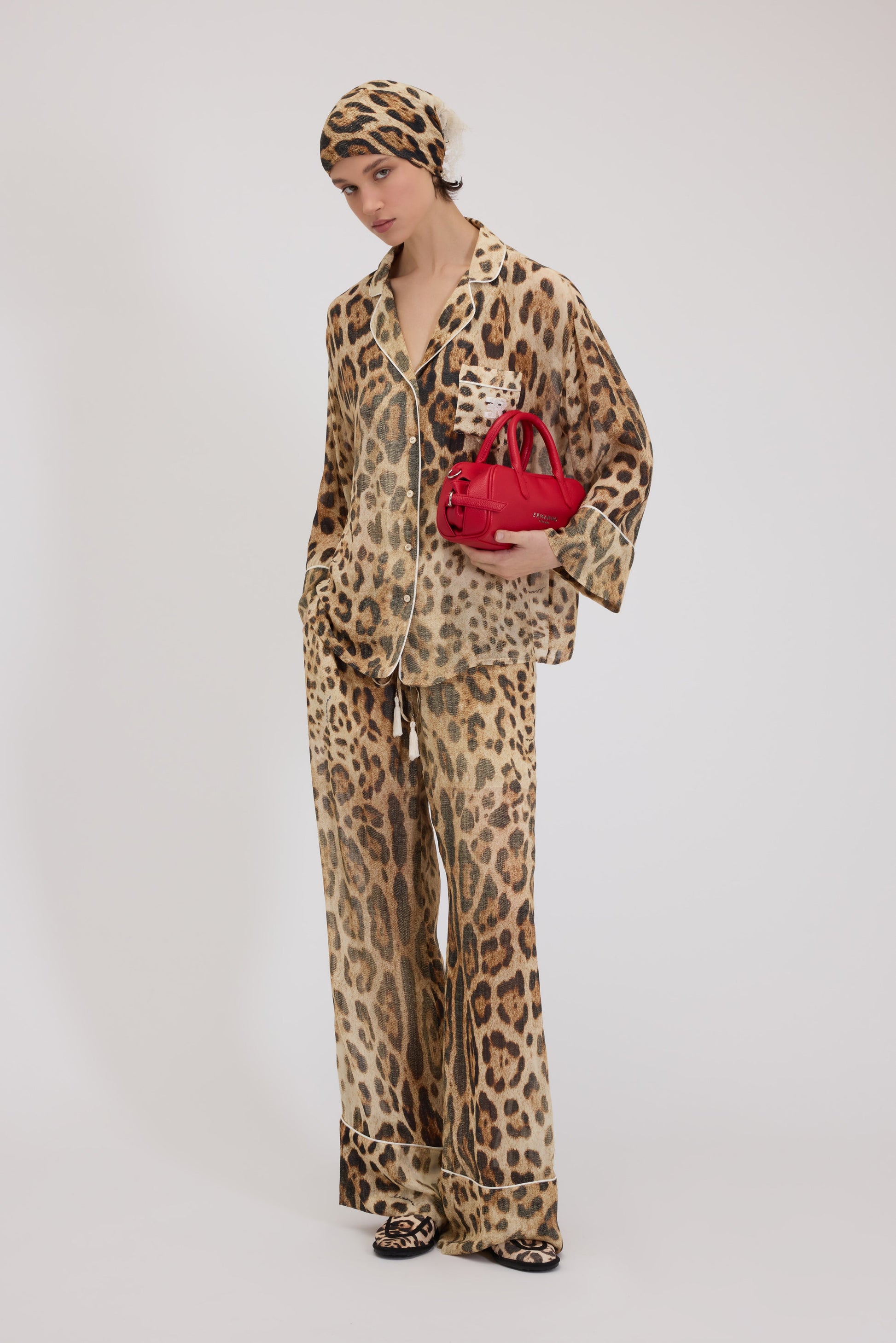 LEOPARD PRINT GEORGETTE PANTS