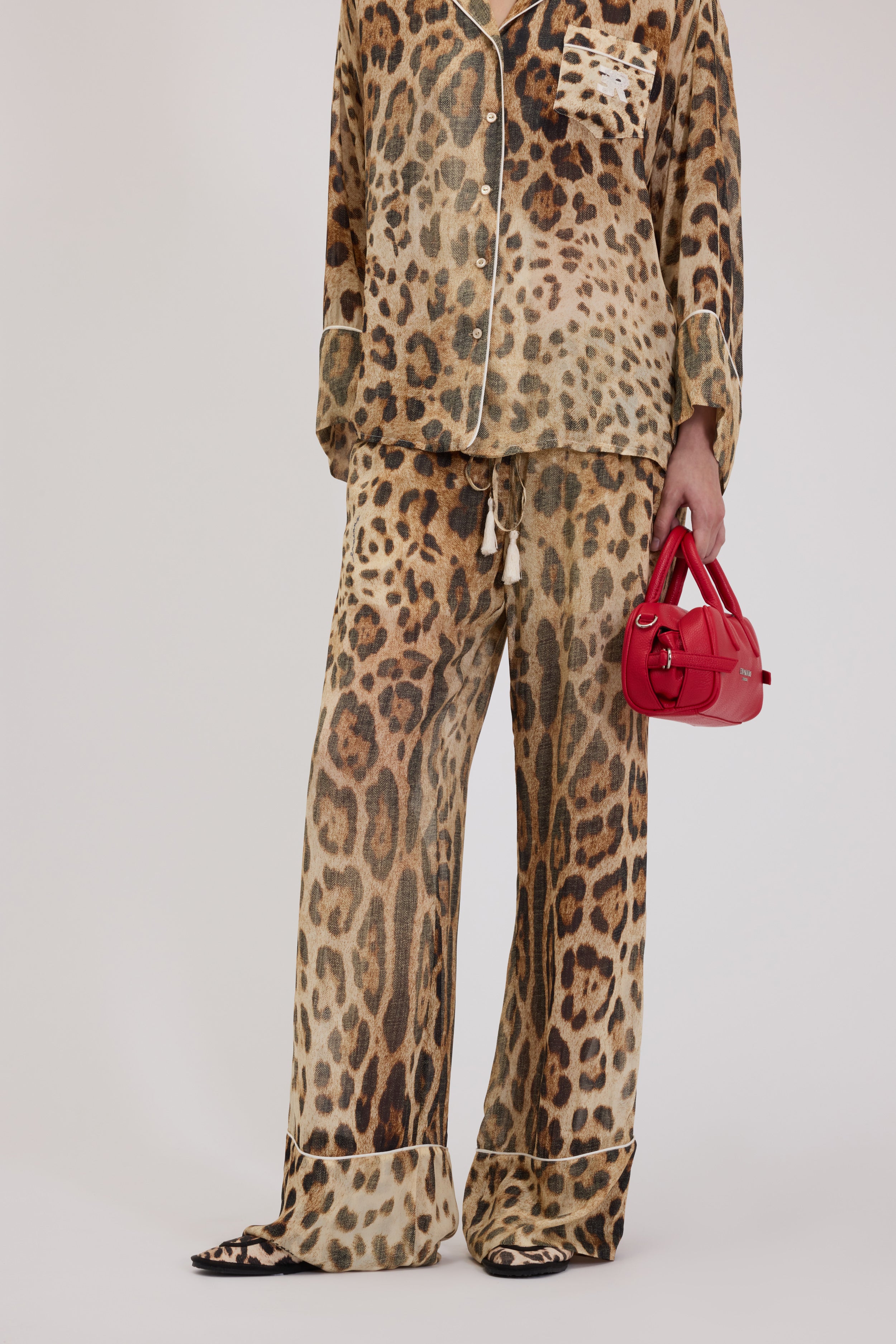 LEOPARD PRINT GEORGETTE PANTS