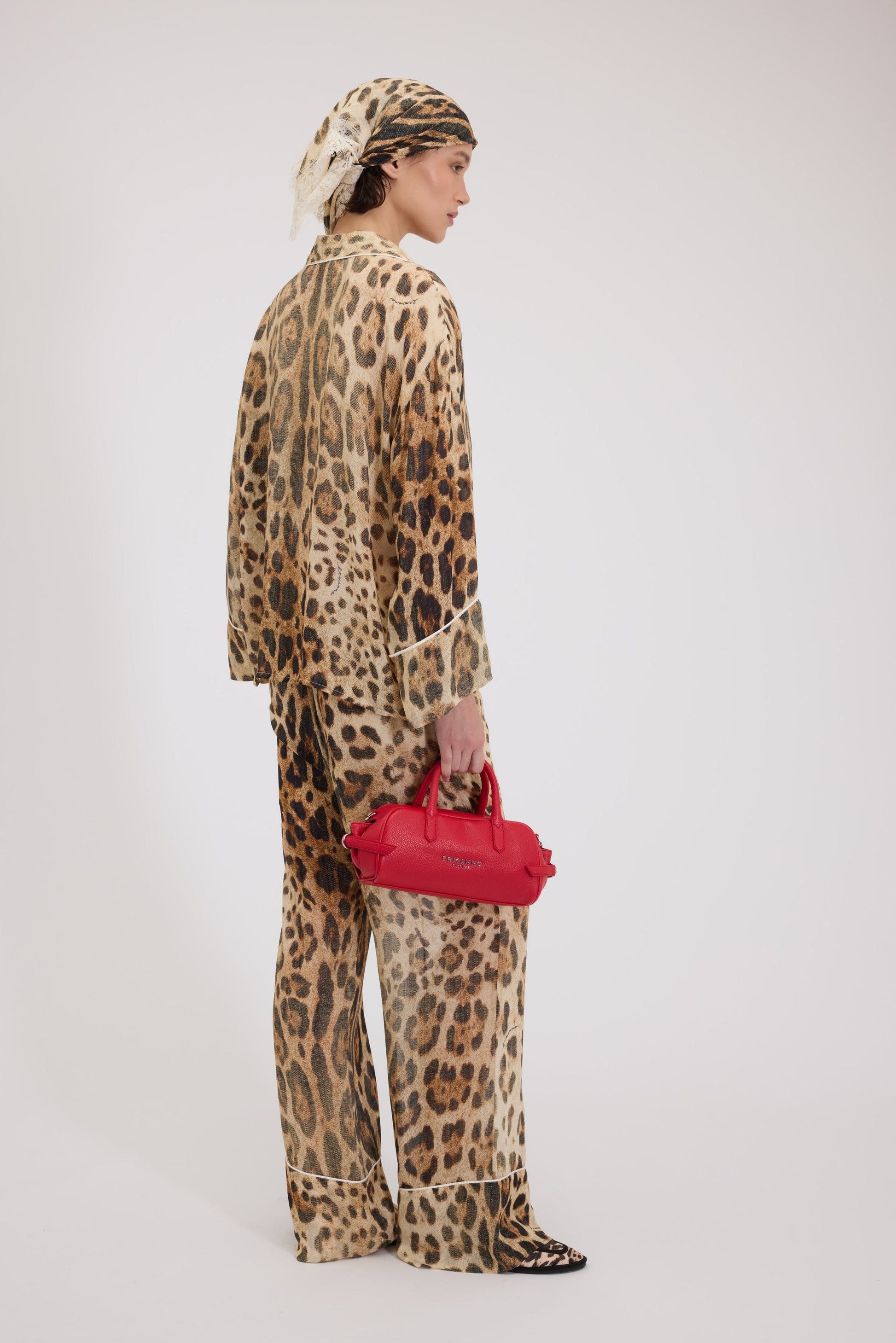 LEOPARD PRINT GEORGETTE PANTS