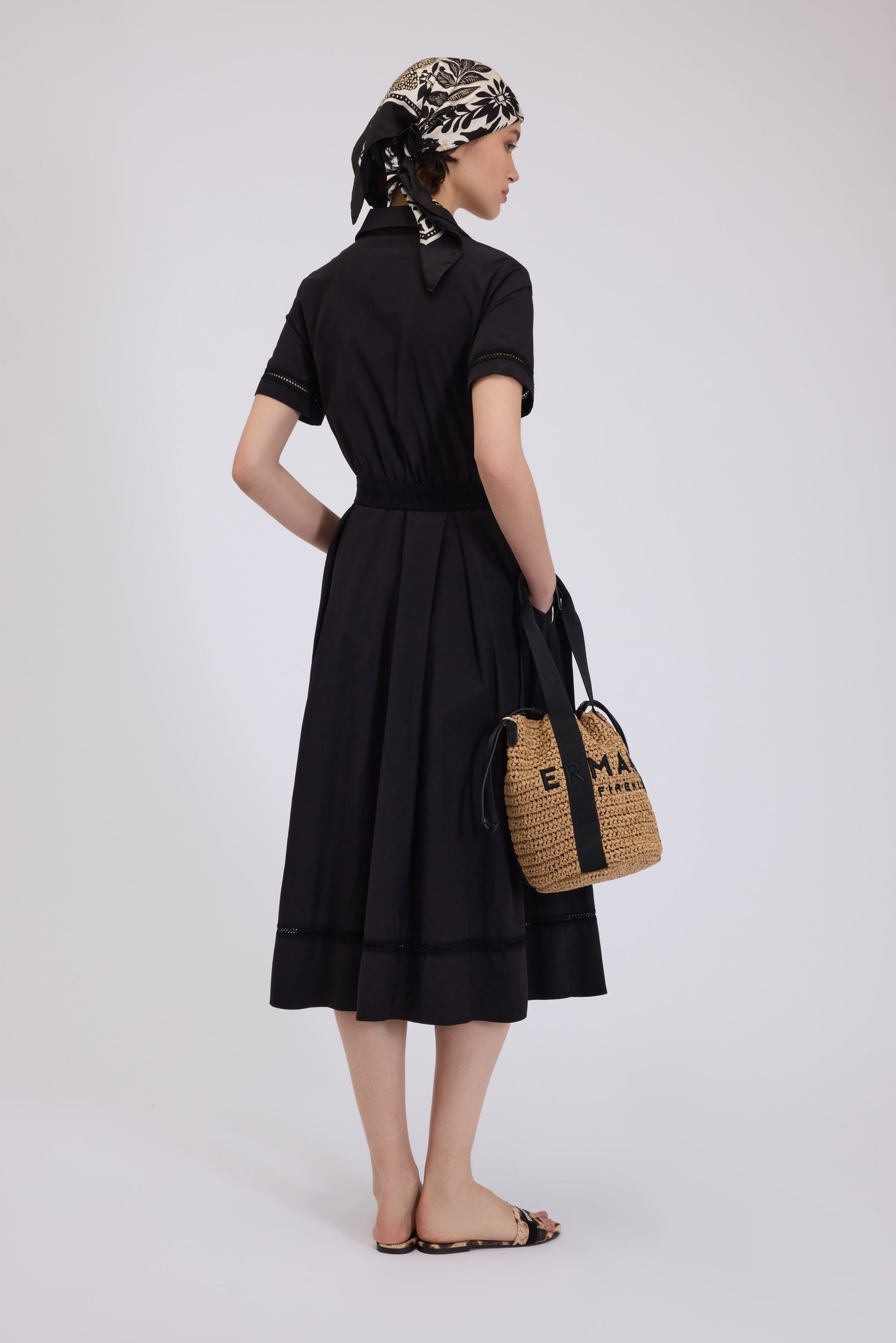 ABITO CHEMISIER MIDI IN POPELINE CON ZIP E CINTURA