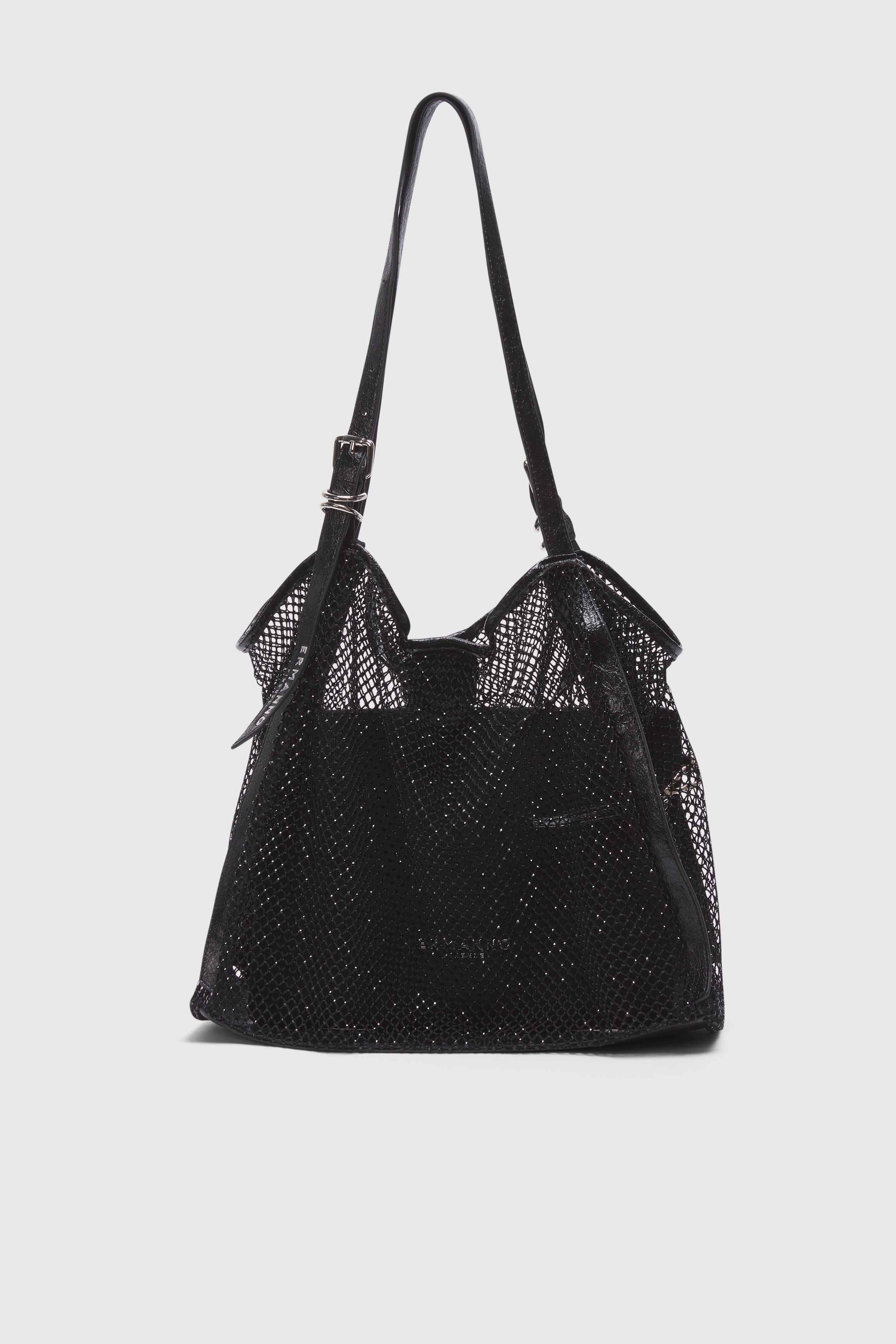 LARGE RHINESTONE MESH TOTE BAG