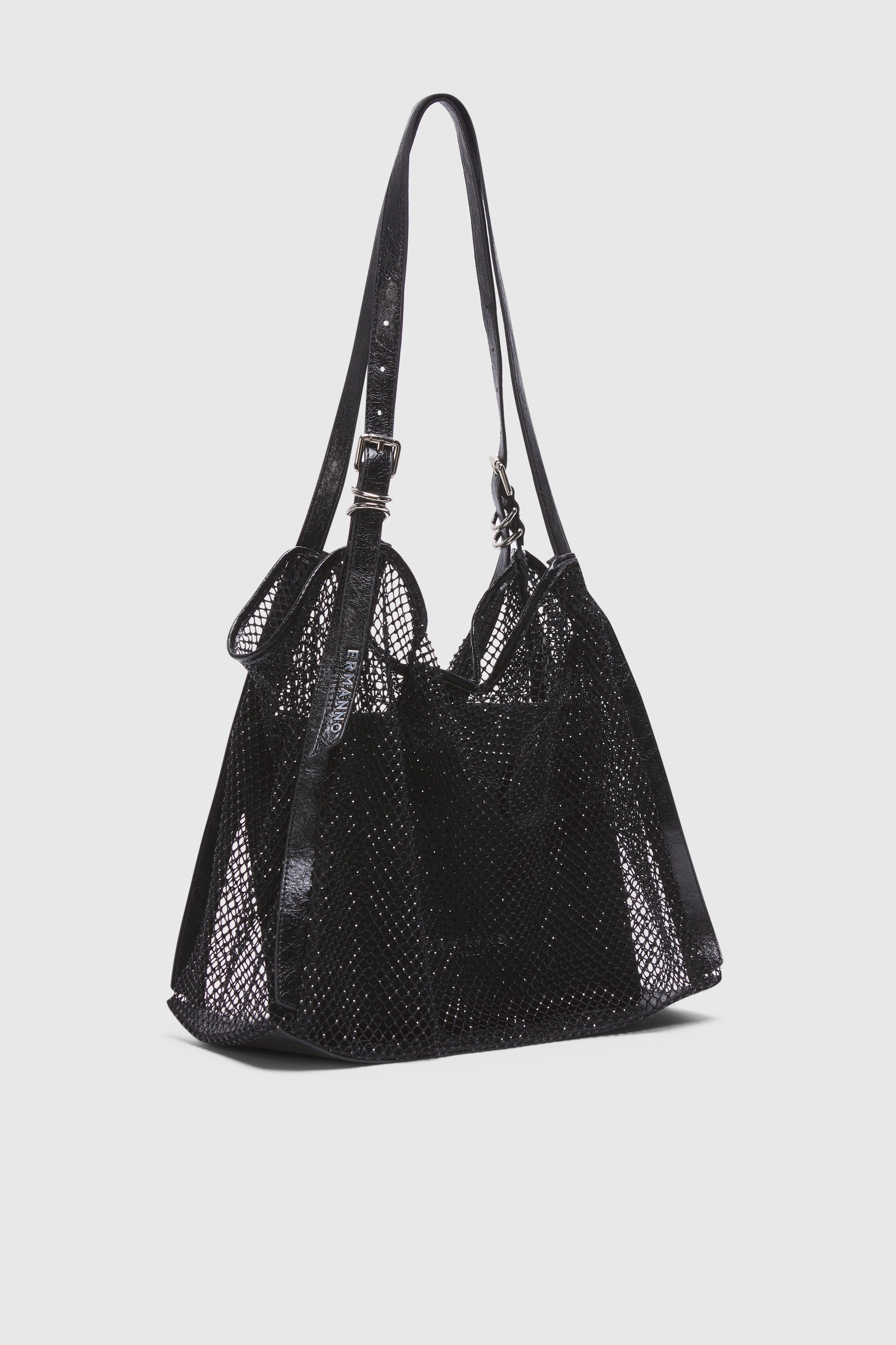 LARGE RHINESTONE MESH TOTE BAG