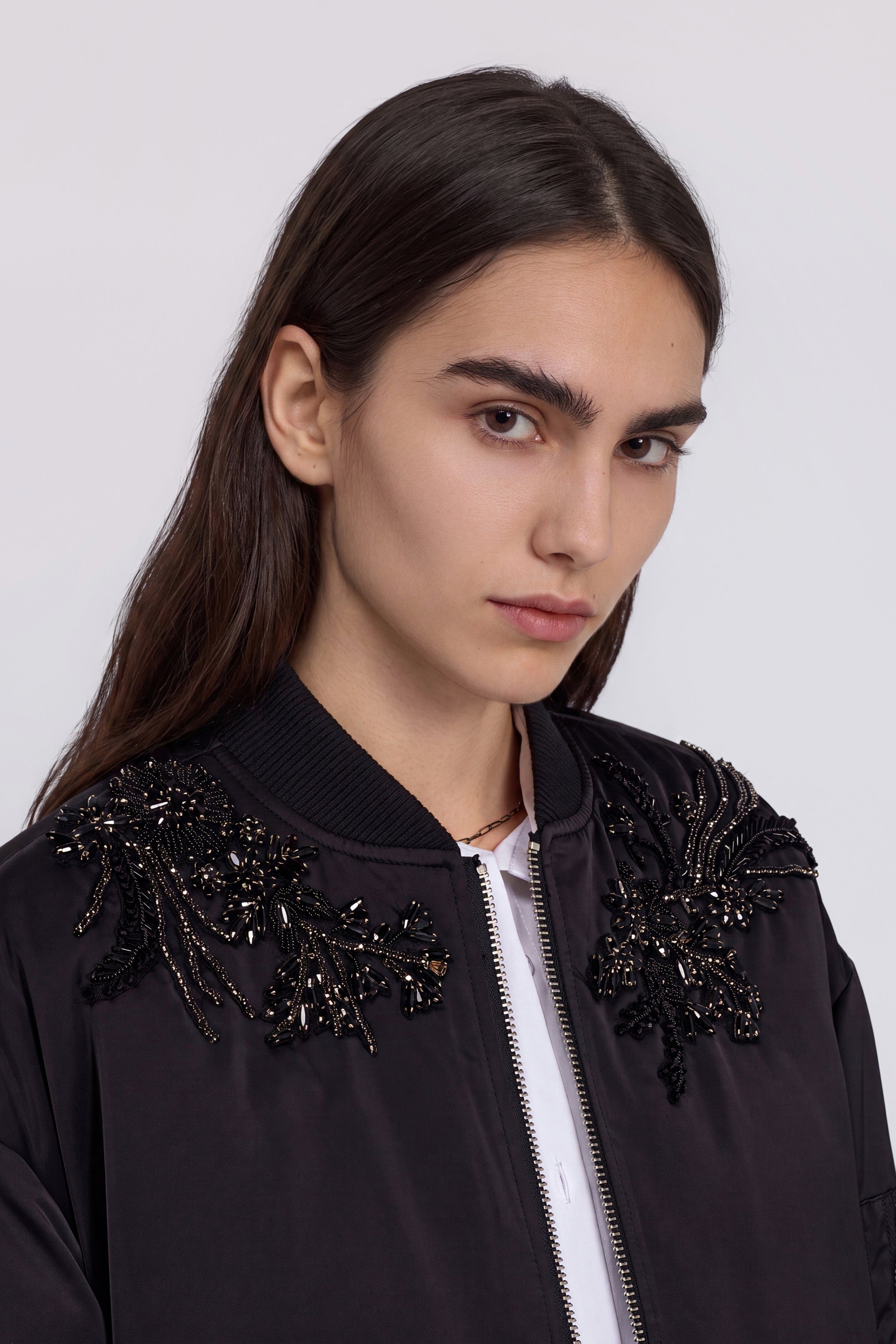 BOMBER JACKET WITH JEWEL EMBROIDERIES