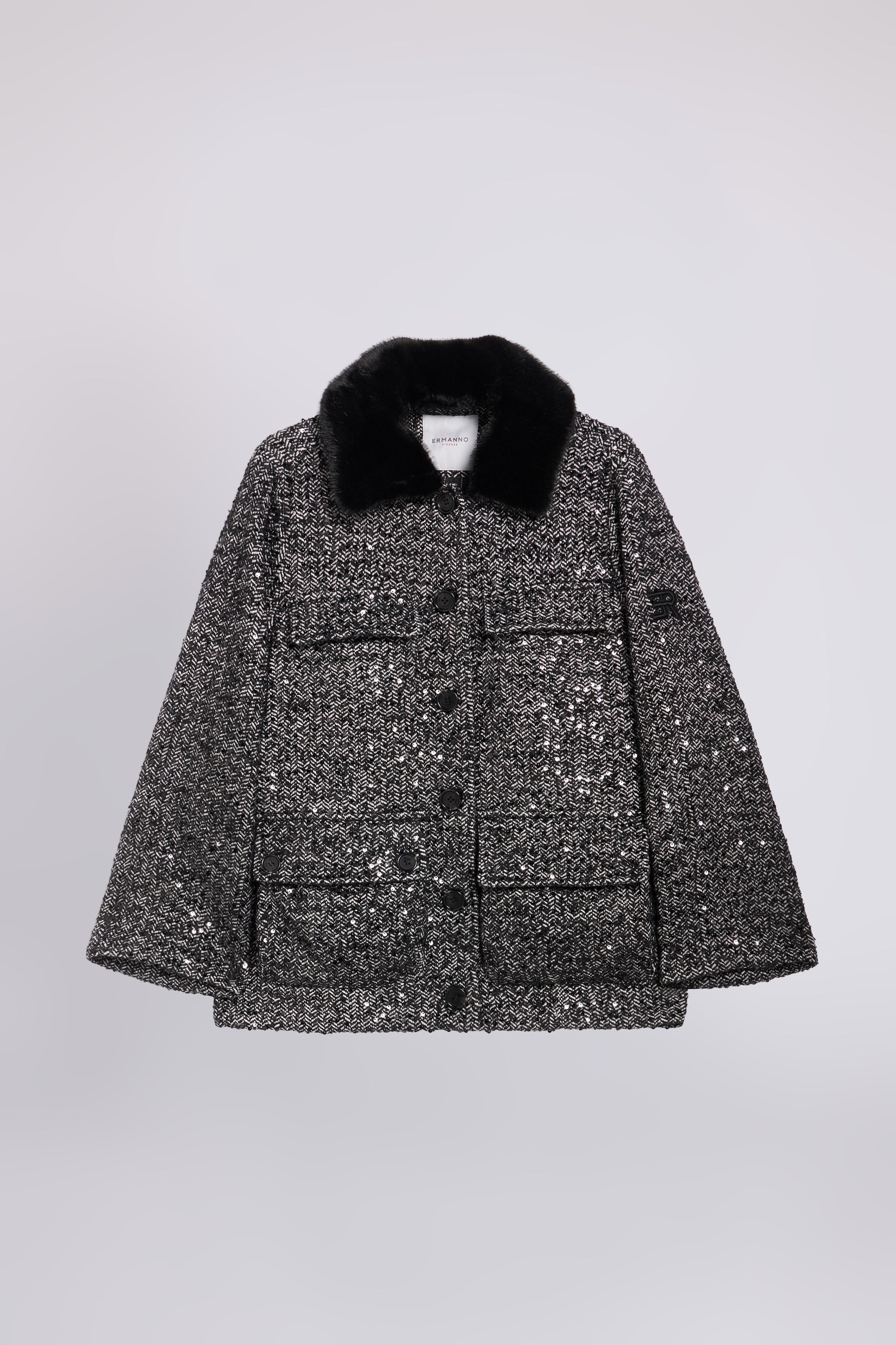 GIACCA IN TWEED CON MICROPAILLETTES