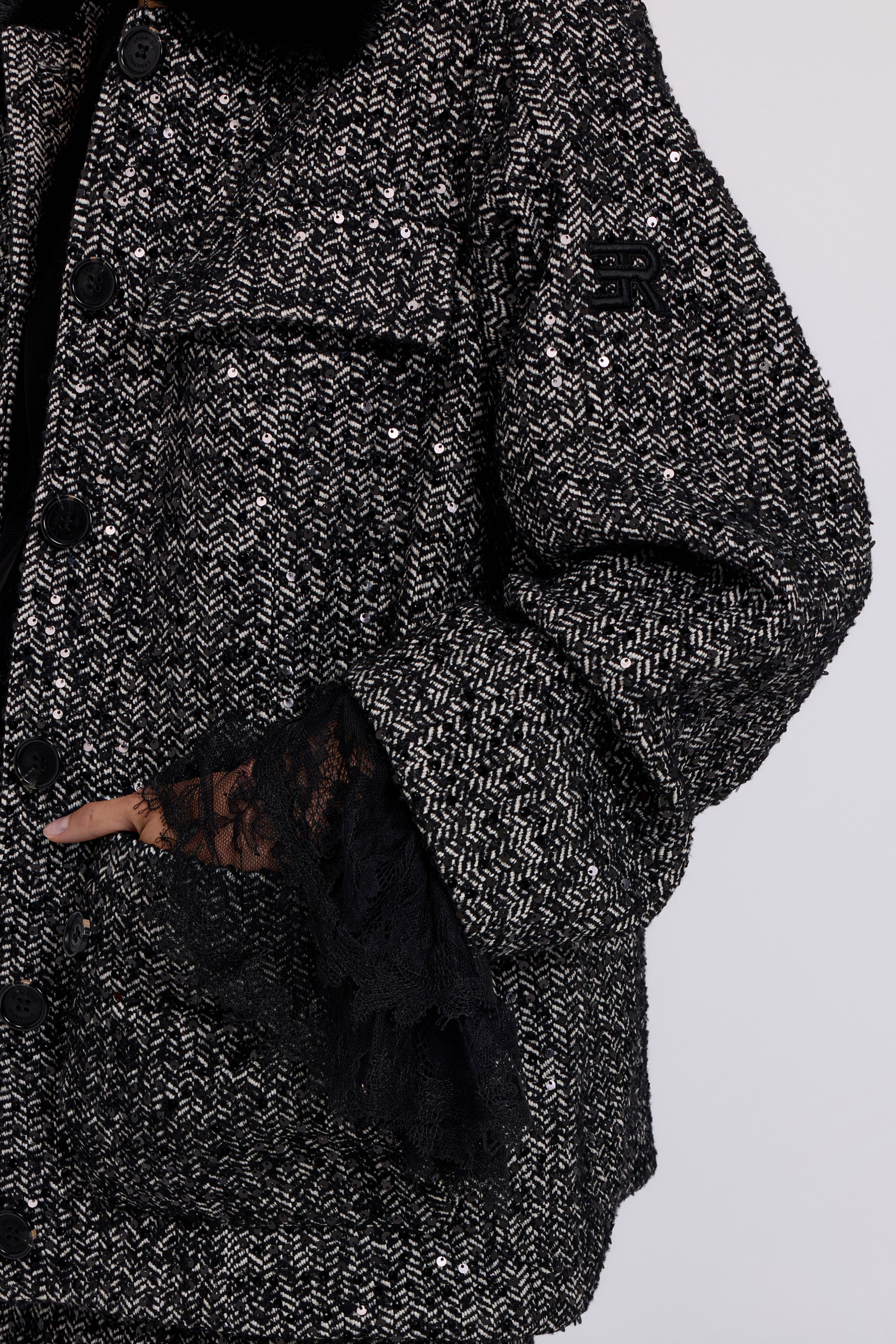 GIACCA IN TWEED CON MICROPAILLETTES
