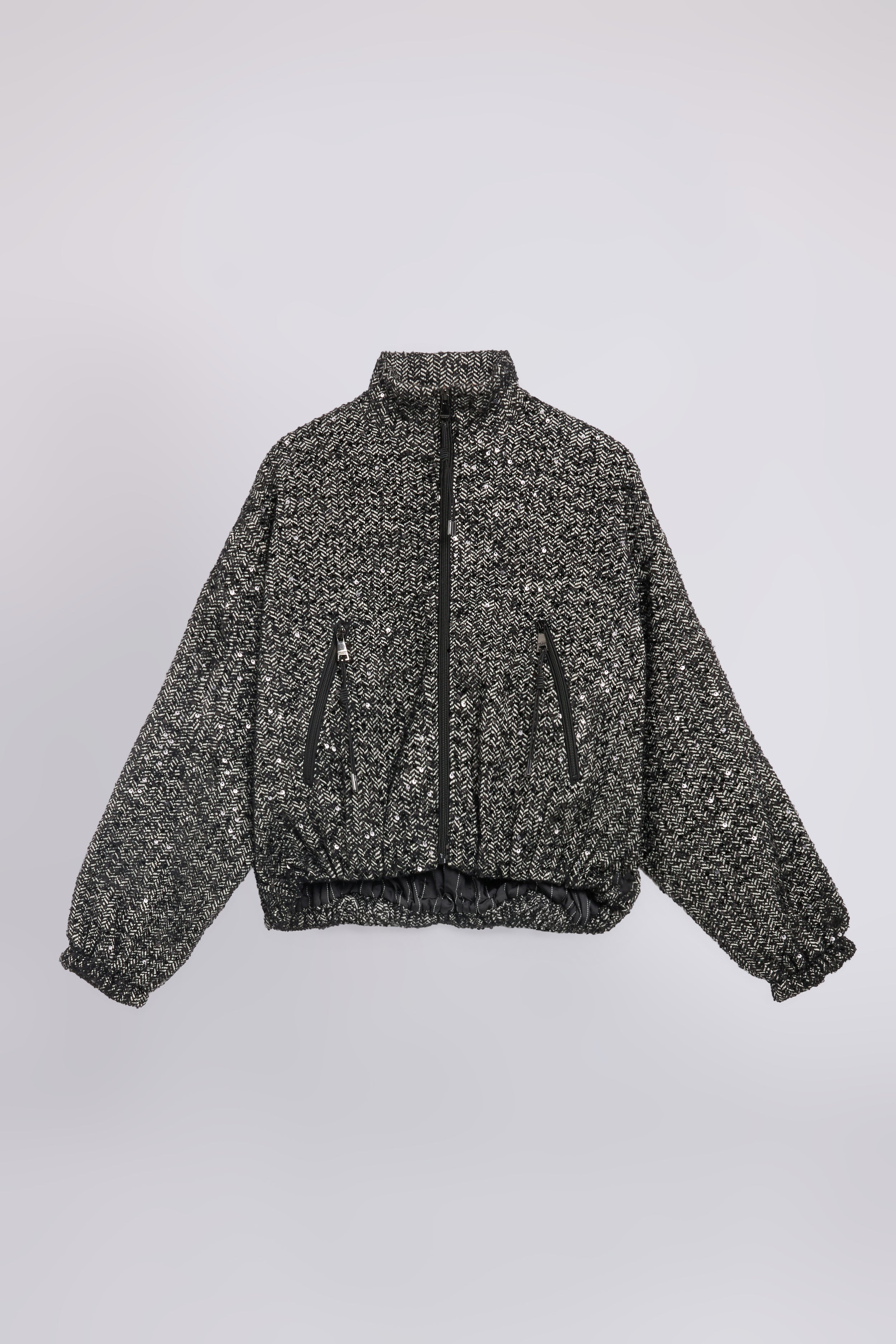 HERRINGBONE TWEED JACKET WITH SEQUINS