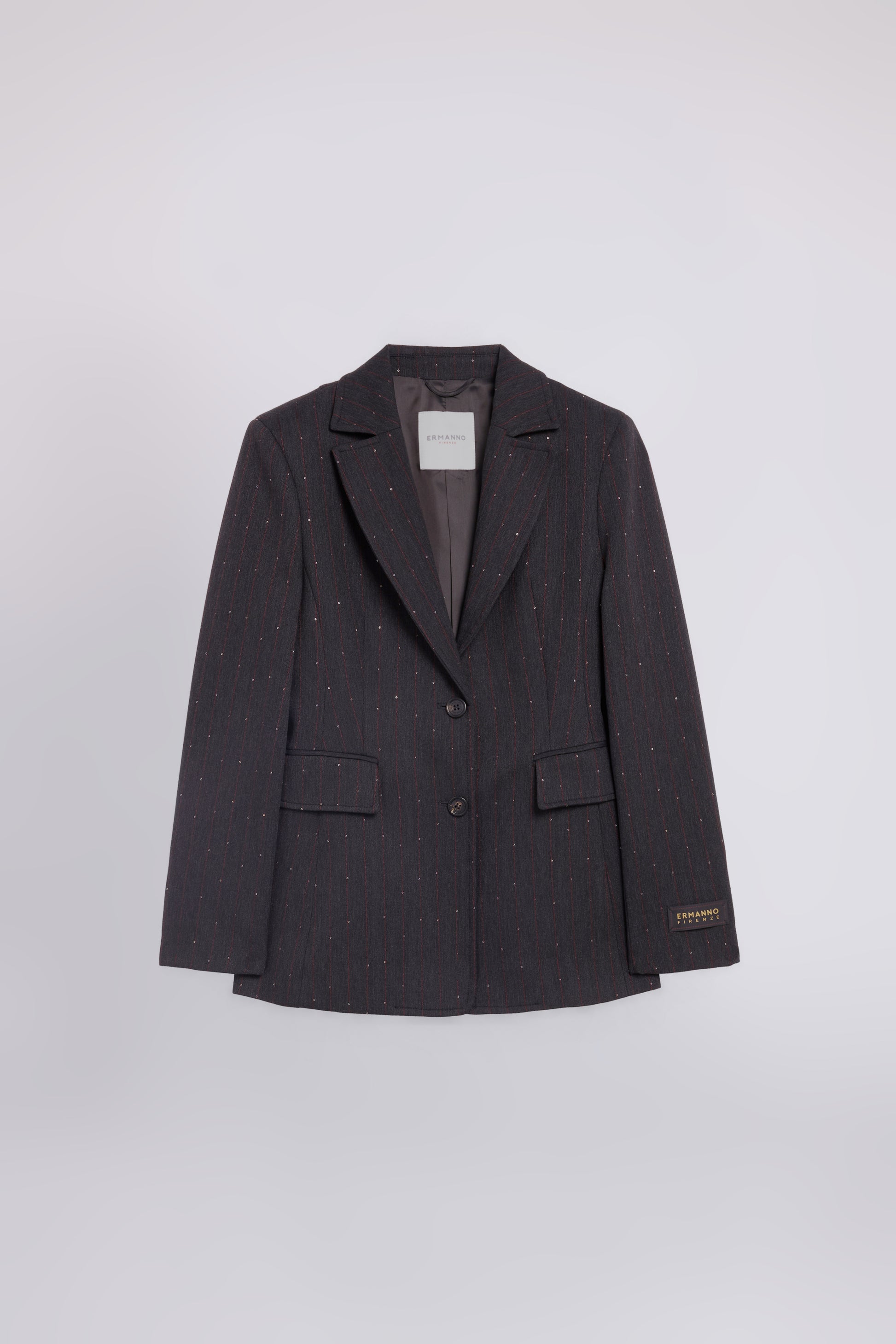 BLAZER RAYE À SIMPLE BOUTTONAGE AVEC MICRO PAILLETTES