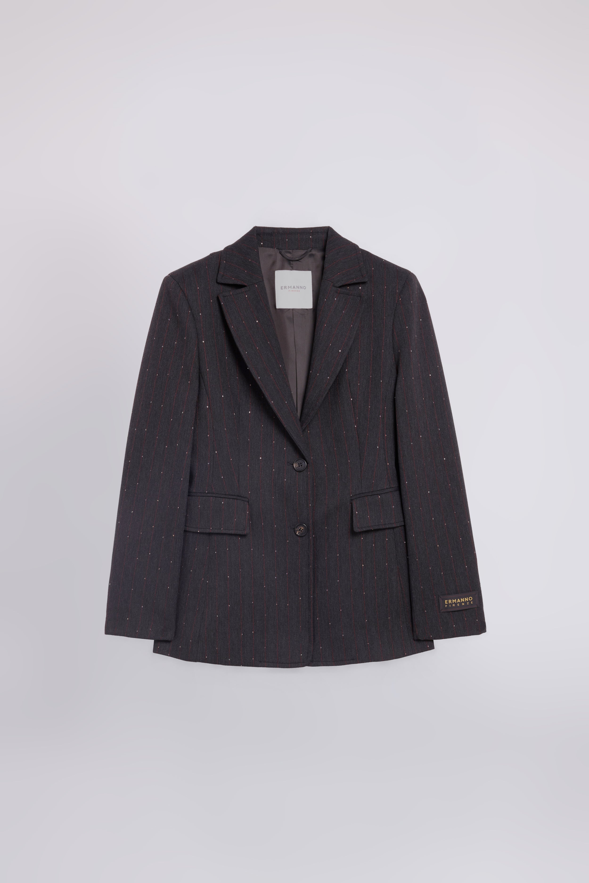 BLAZER RAYE À SIMPLE BOUTTONAGE AVEC MICRO PAILLETTES