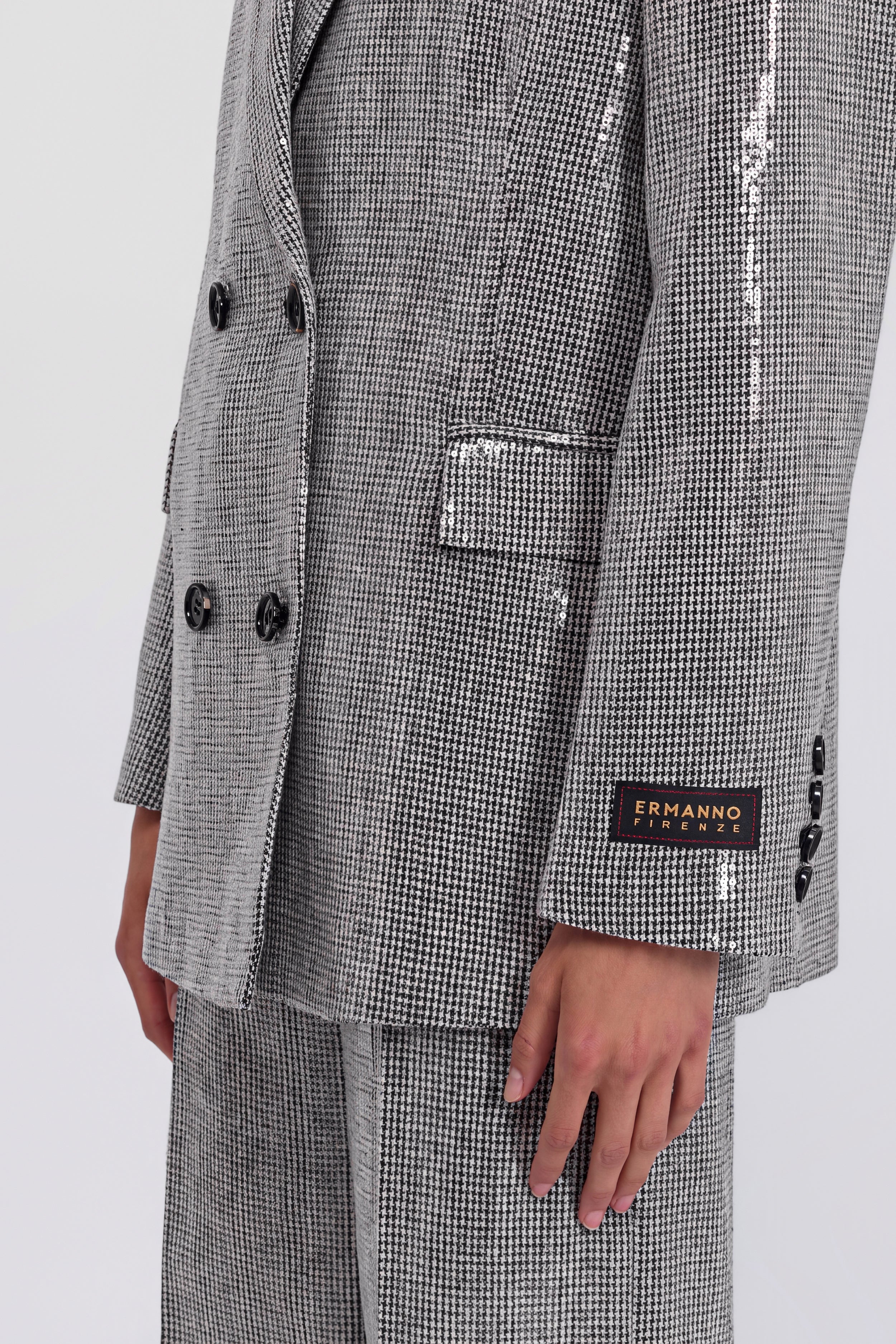 BLAZER CROSE PIED-DE-POULE AVEC PAILLETTES