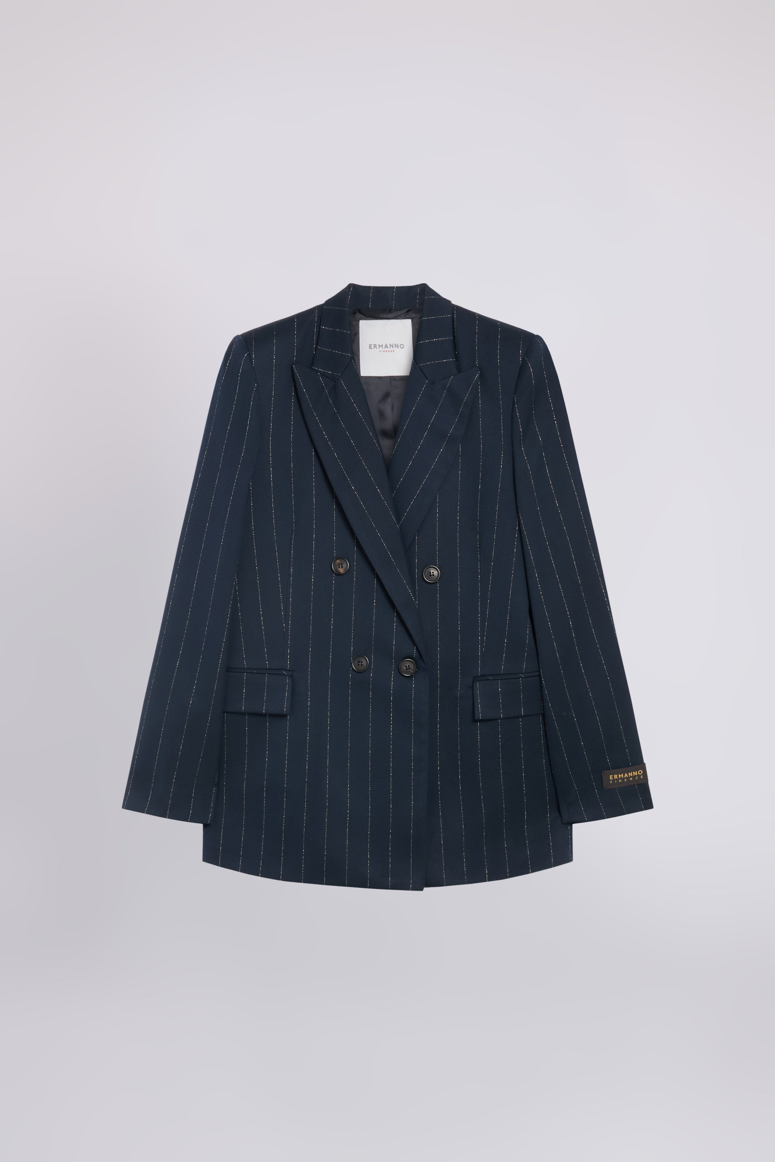 BLAZER CROISĖ À RAYURES EN LUREX