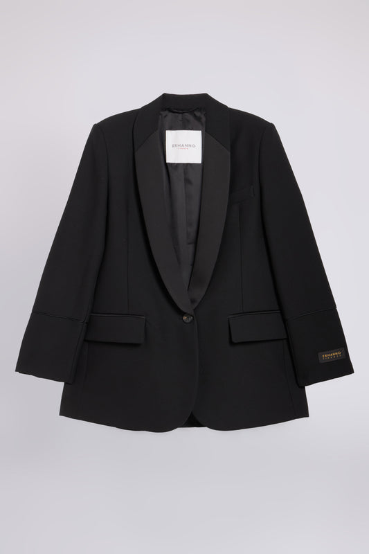 BLAZER AVEC REVERS SATINÉS ET DÉTAILS SMOKING