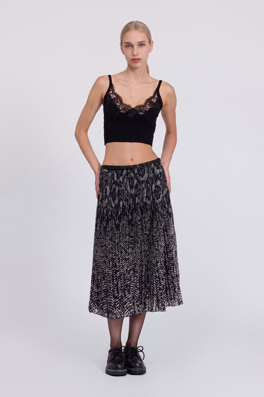 TOP IN MAGLIA CON PIZZO RICAMATO