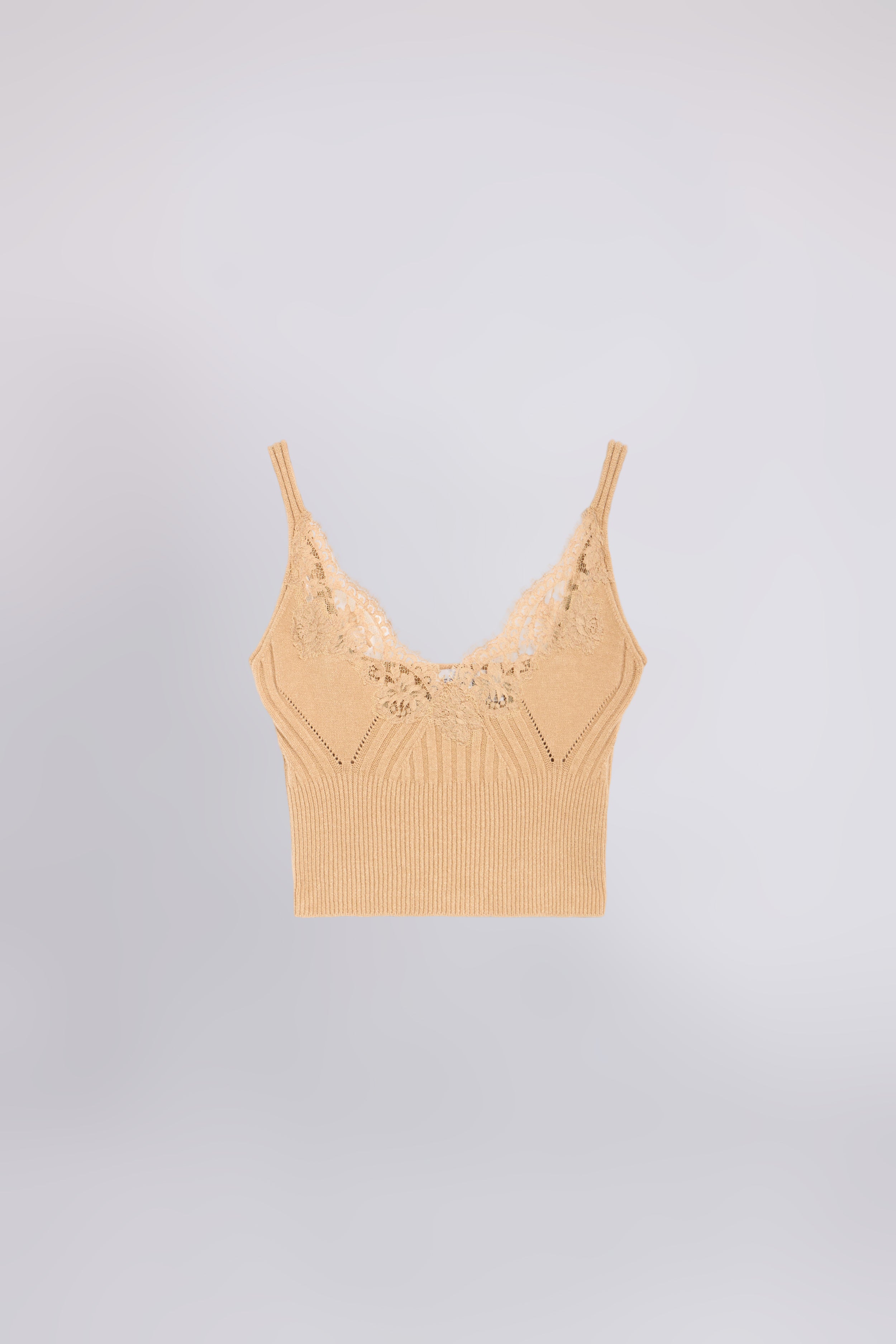 TOP IN MAGLIA CON PIZZO RICAMATO