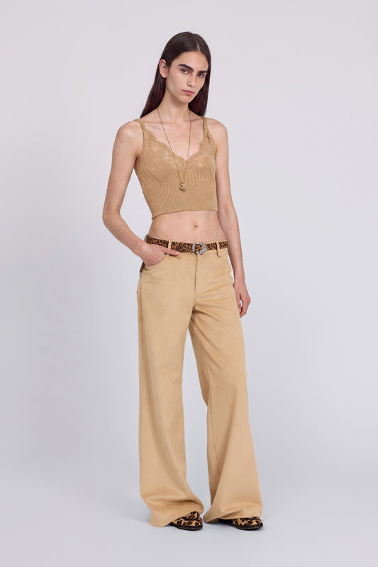 TOP IN MAGLIA CON PIZZO RICAMATO