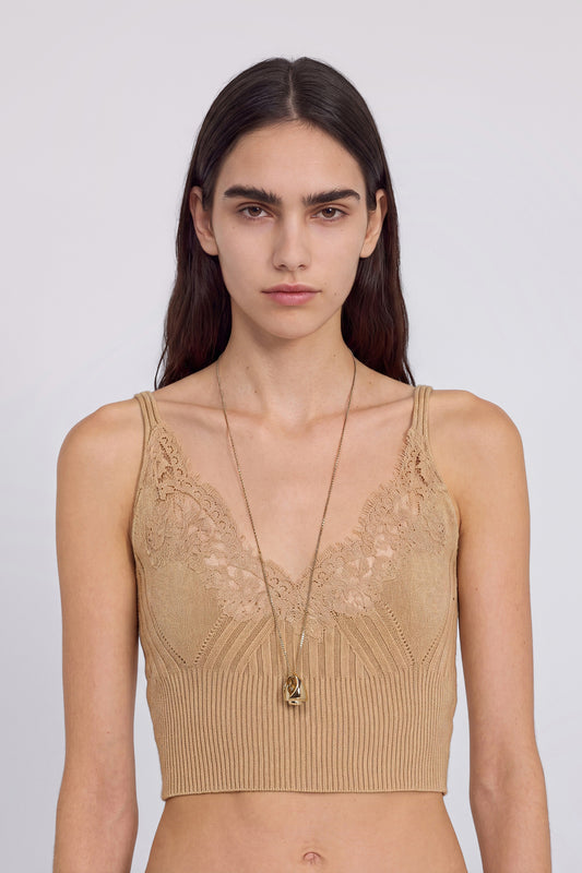 TOP IN MAGLIA CON PIZZO RICAMATO