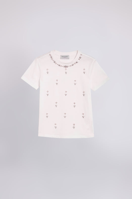 T-SHIRT DI JERSEY CON RICAMI GIOIELLO