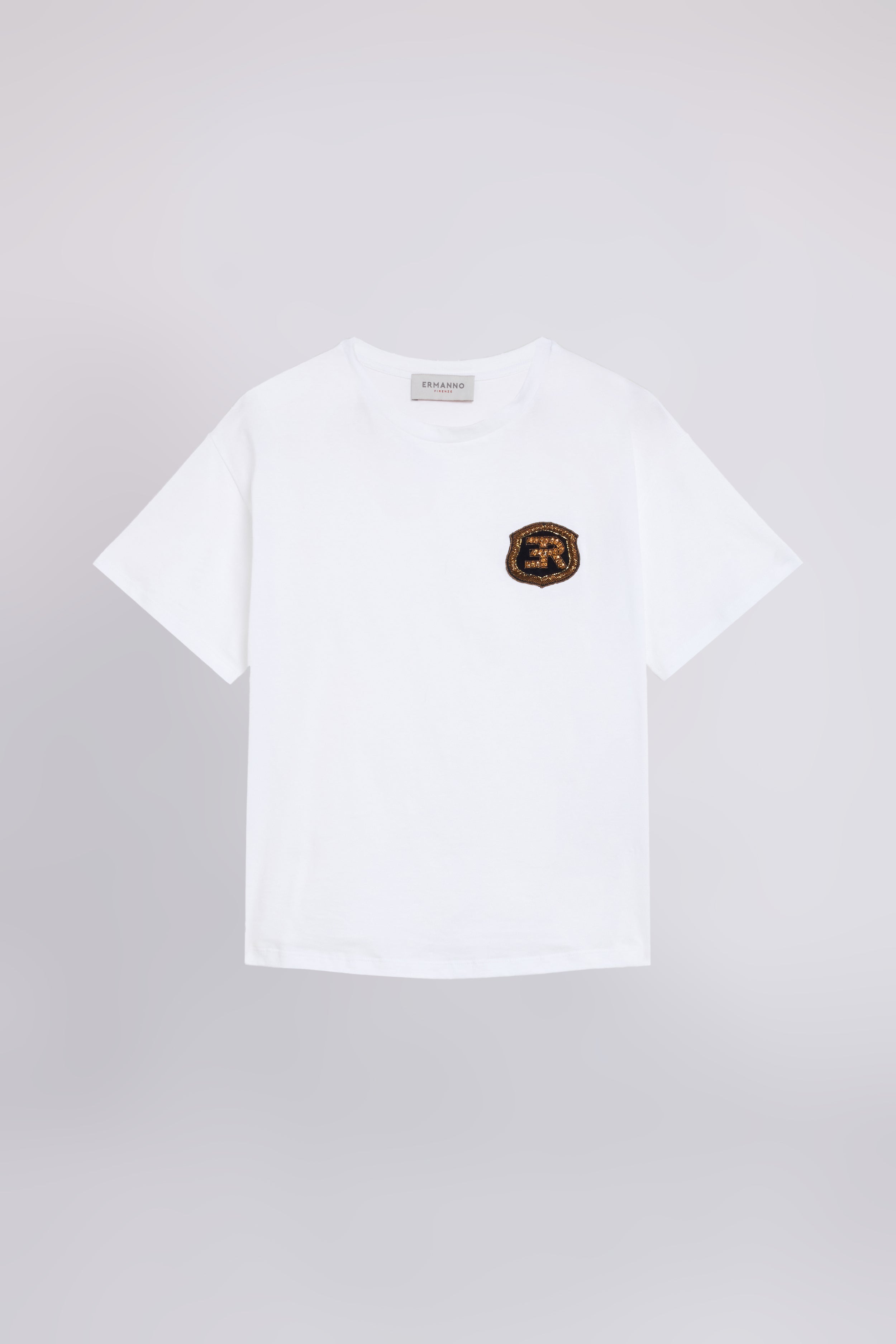 JERSEY T-SHIRT WITH JEWELLED LOGO PATCH