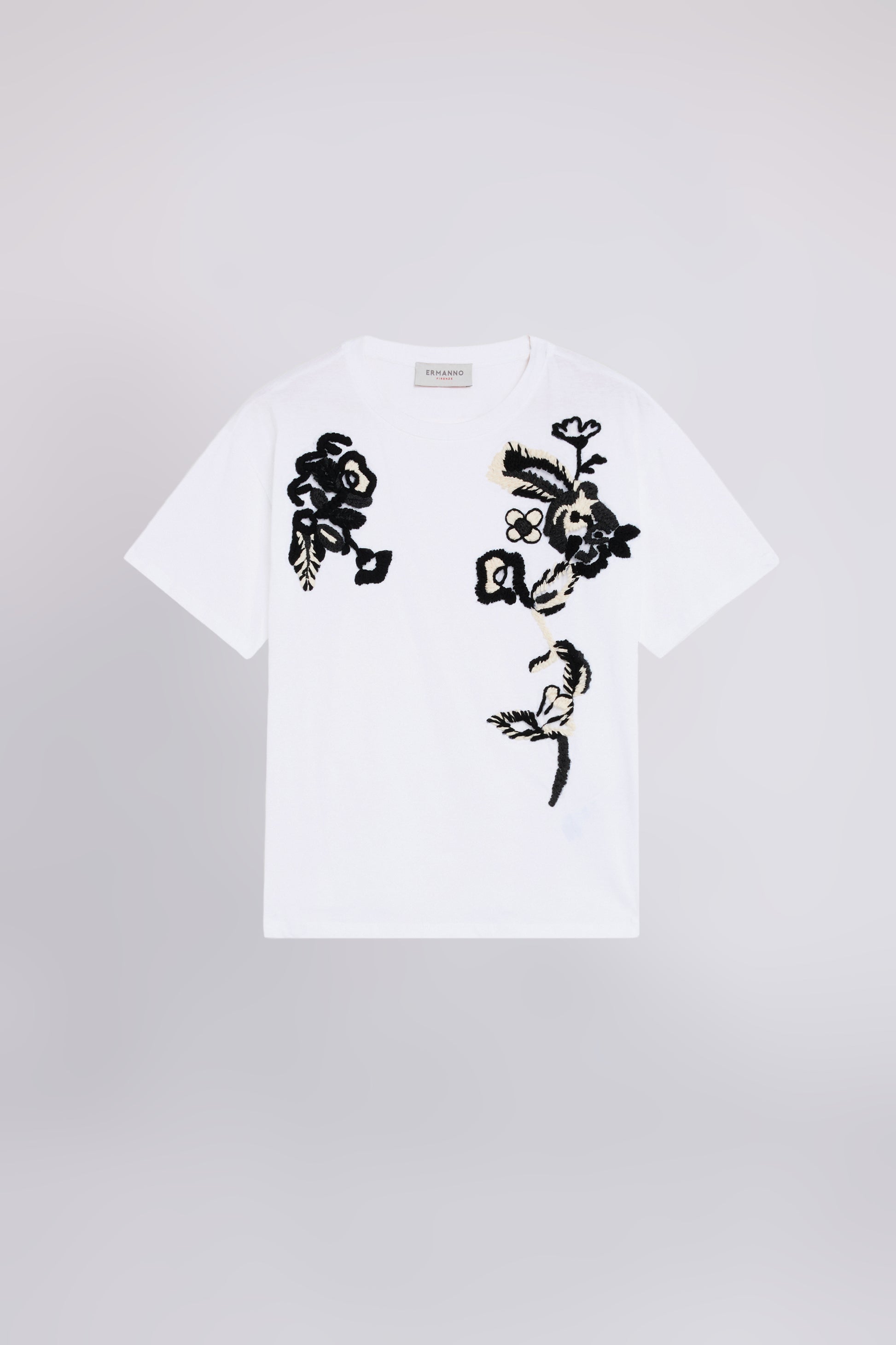 T-SHIRT DI JERSEY CON RICAMI FLOREALI